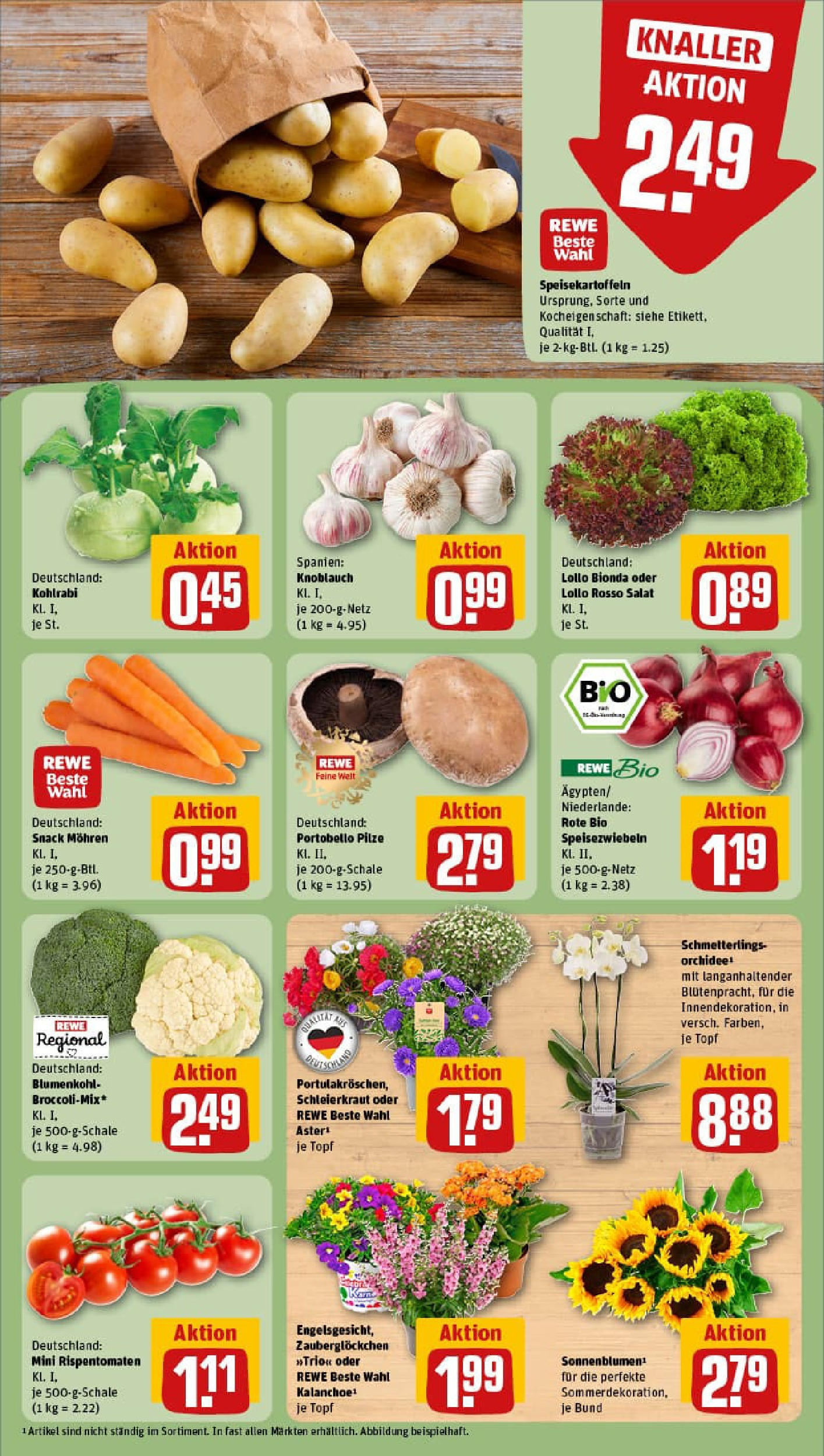 REWE Prospekt ab 06.07.2025 zum Blättern » Angebote | Seite: 7 | Produkte: Mohren, Knoblauch, Blumenkohl, Salat