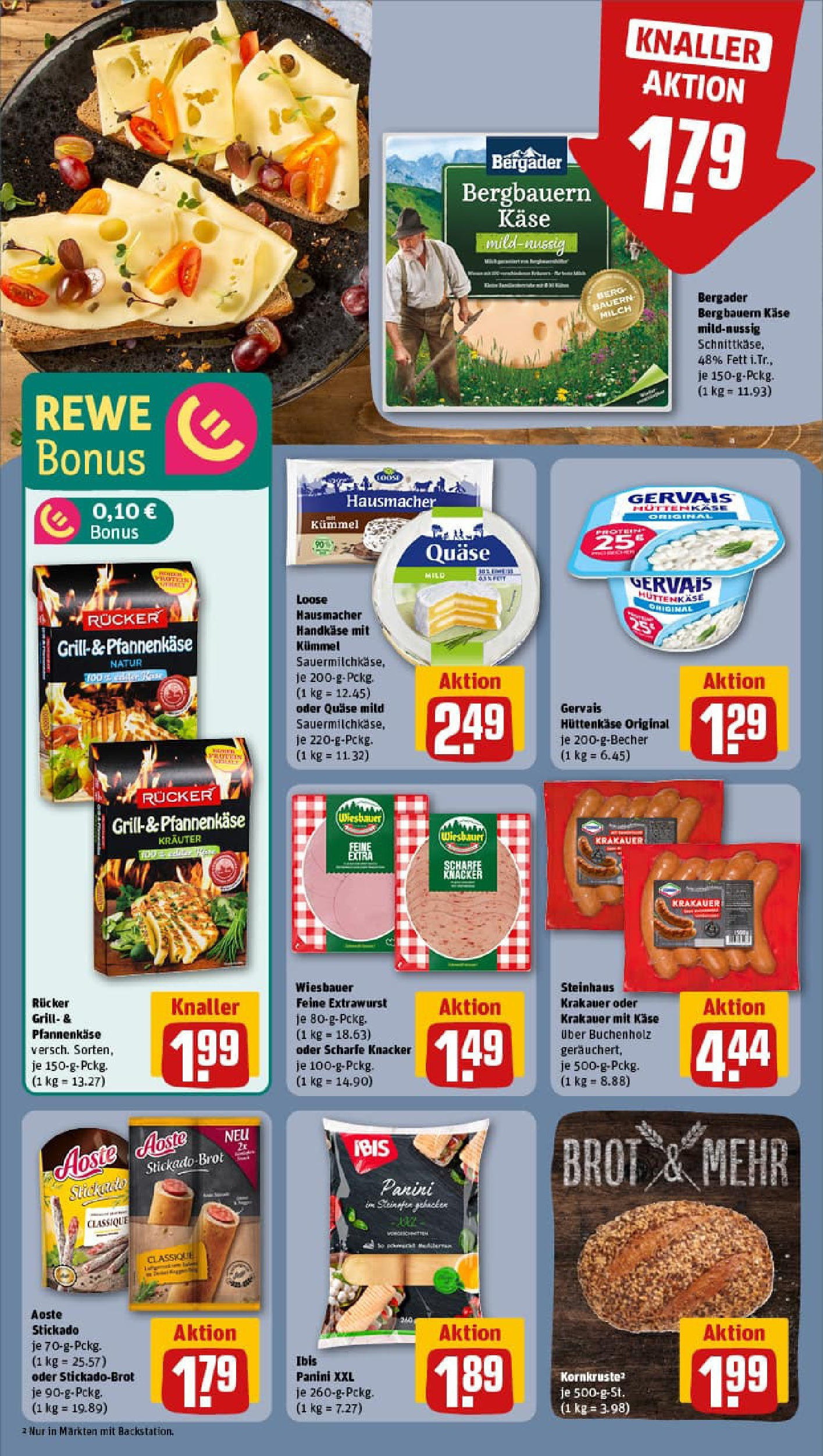 REWE Prospekt ab 06.07.2025 zum Blättern » Angebote | Seite: 11 | Produkte: Milch, Käse, Brot, Hüttenkäse