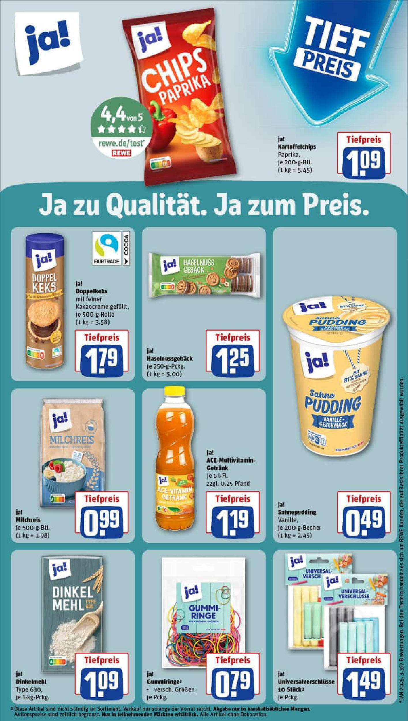 REWE Prospekt ab 06.07.2025 zum Blättern » Angebote | Seite: 19 | Produkte: Mehl, Paprika, Chips, Sahne