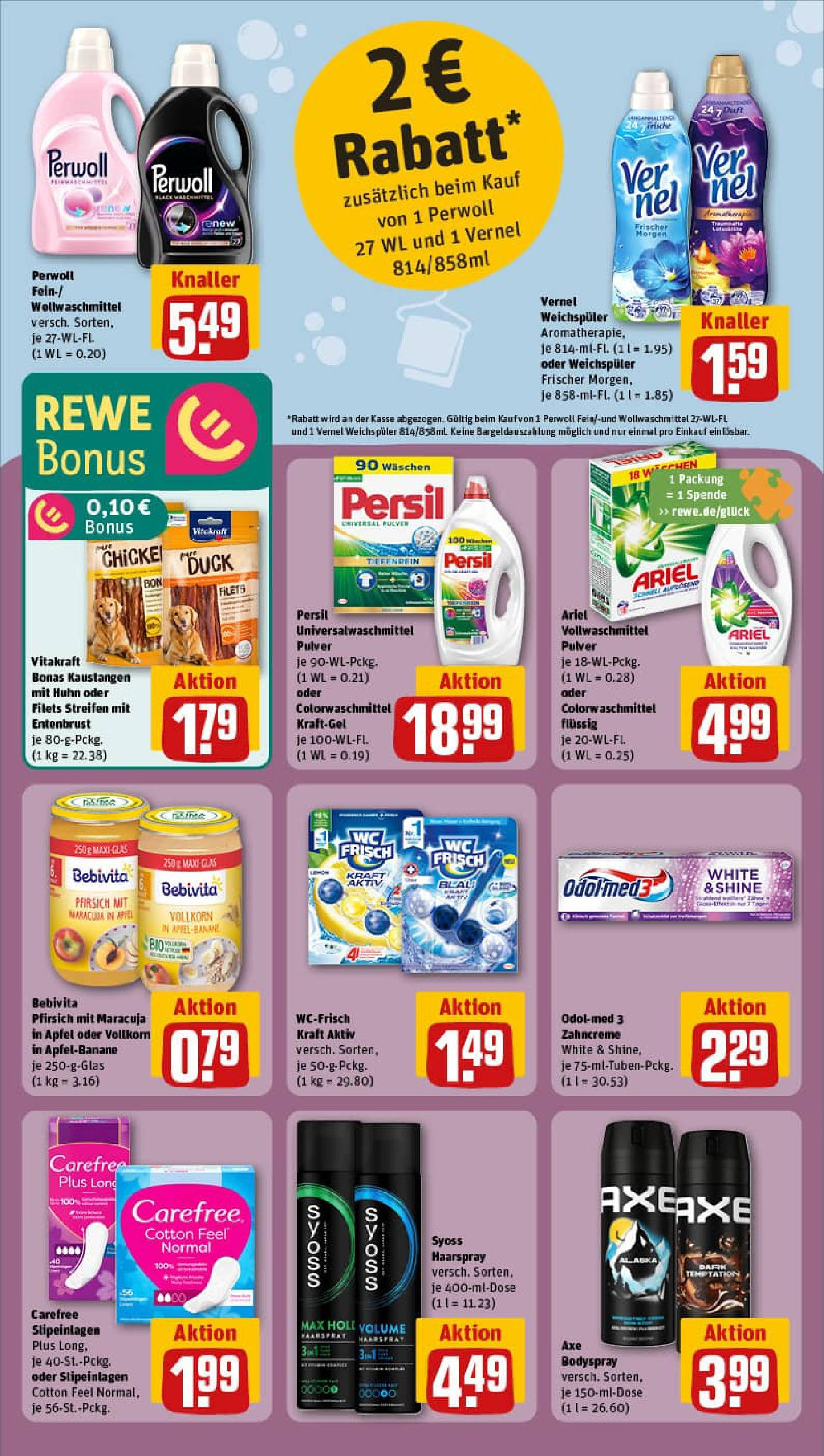REWE Prospekt ab 06.07.2025 zum Blättern » Angebote | Seite: 27 | Produkte: Haarspray, Pfirsich, Vernel, Persil