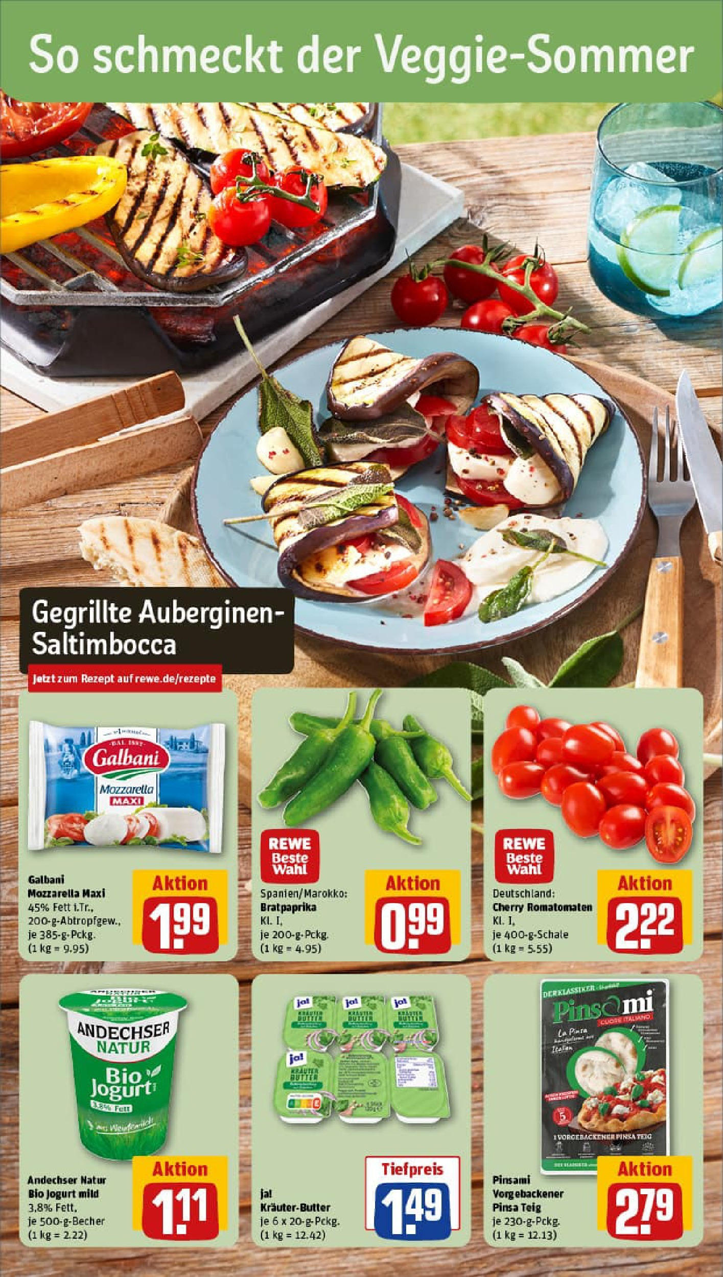 REWE Prospekt ab 06.07.2025 zum Blättern » Angebote | Seite: 4 | Produkte: Butter, Mozzarella, Kräuterbutter