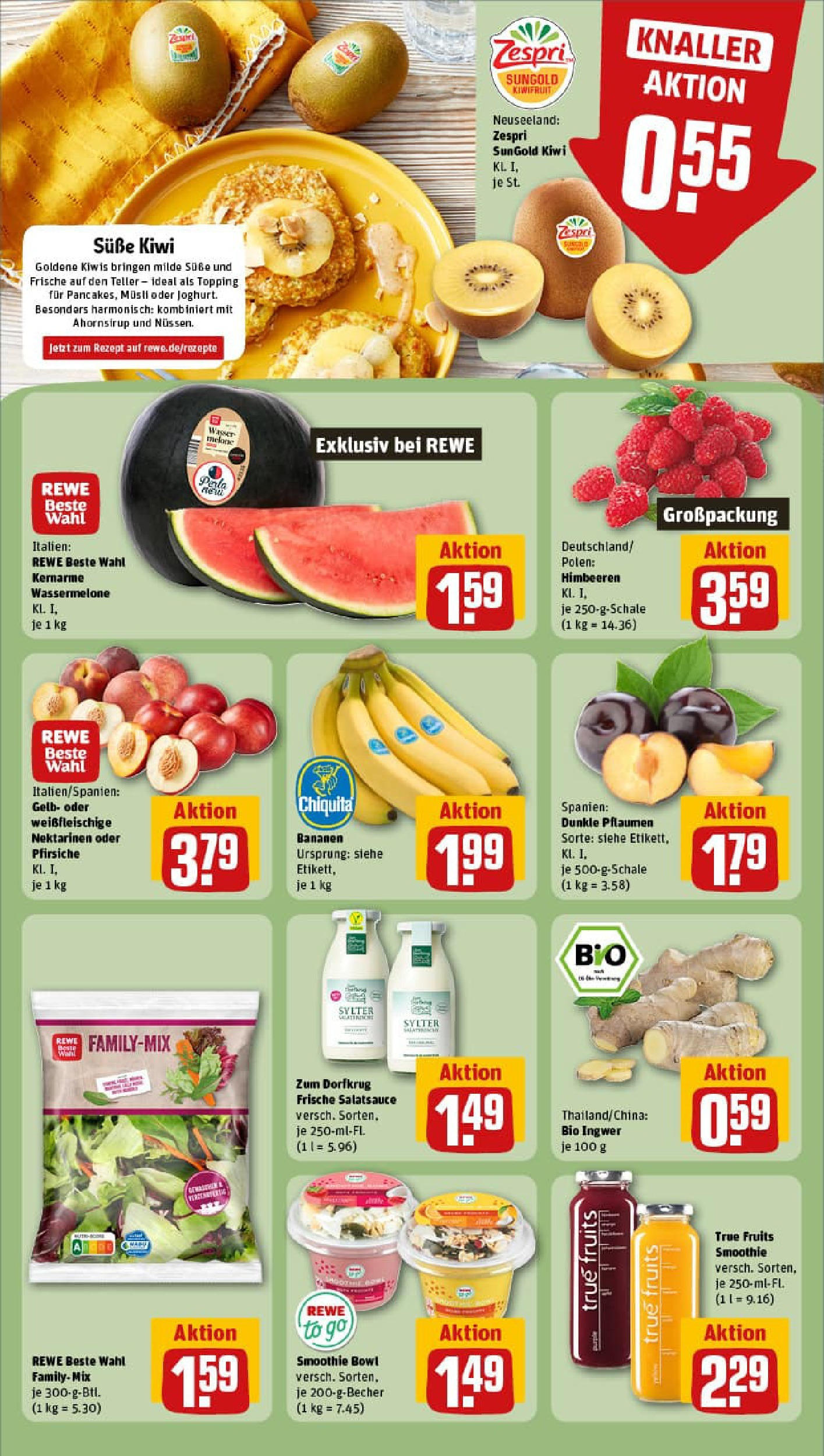 REWE Prospekt ab 06.07.2025 zum Blättern » Angebote | Seite: 6 | Produkte: Himbeeren, Nektarinen, Dressing, Bananen