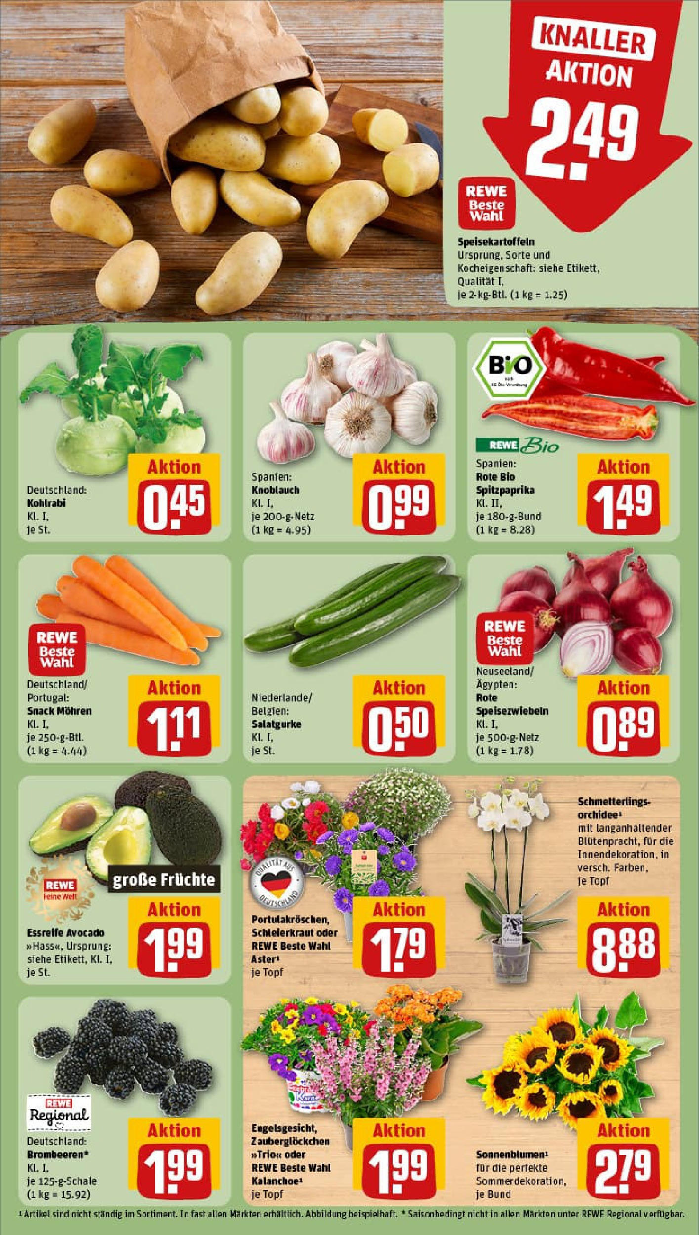 REWE Prospekt ab 06.07.2025 zum Blättern » Angebote | Seite: 7 | Produkte: Orchidee, Kohlrabi, Mohren, Knoblauch