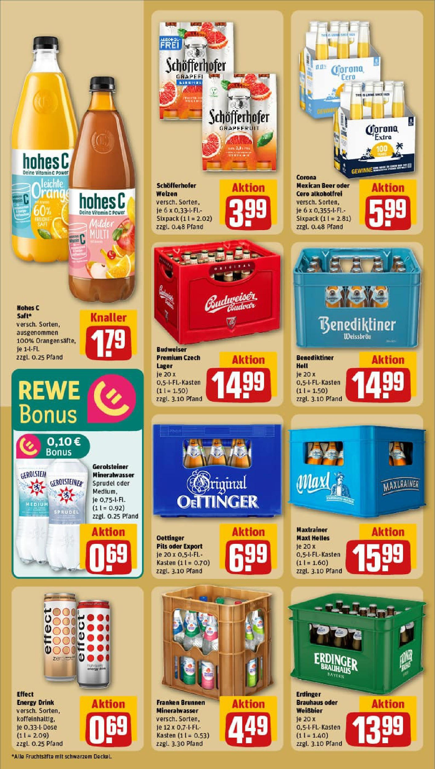 REWE Prospekt ab 06.07.2025 zum Blättern » Angebote | Seite: 16 | Produkte: Pils, Mineralwasser, Hohes c, Saft