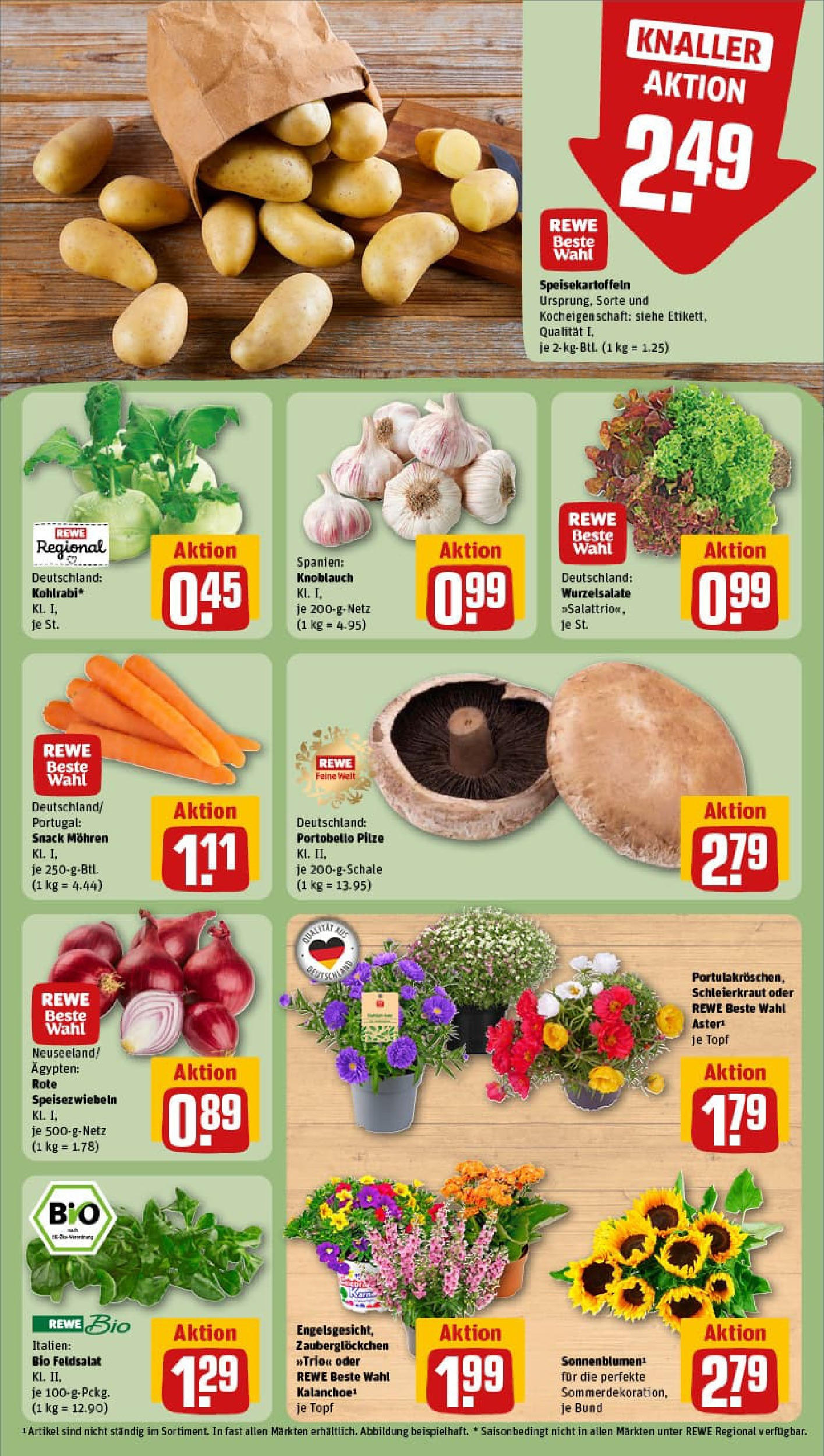 REWE Prospekt ab 06.07.2025 zum Blättern » Angebote | Seite: 7 | Produkte: Kohlrabi, Mohren, Knoblauch