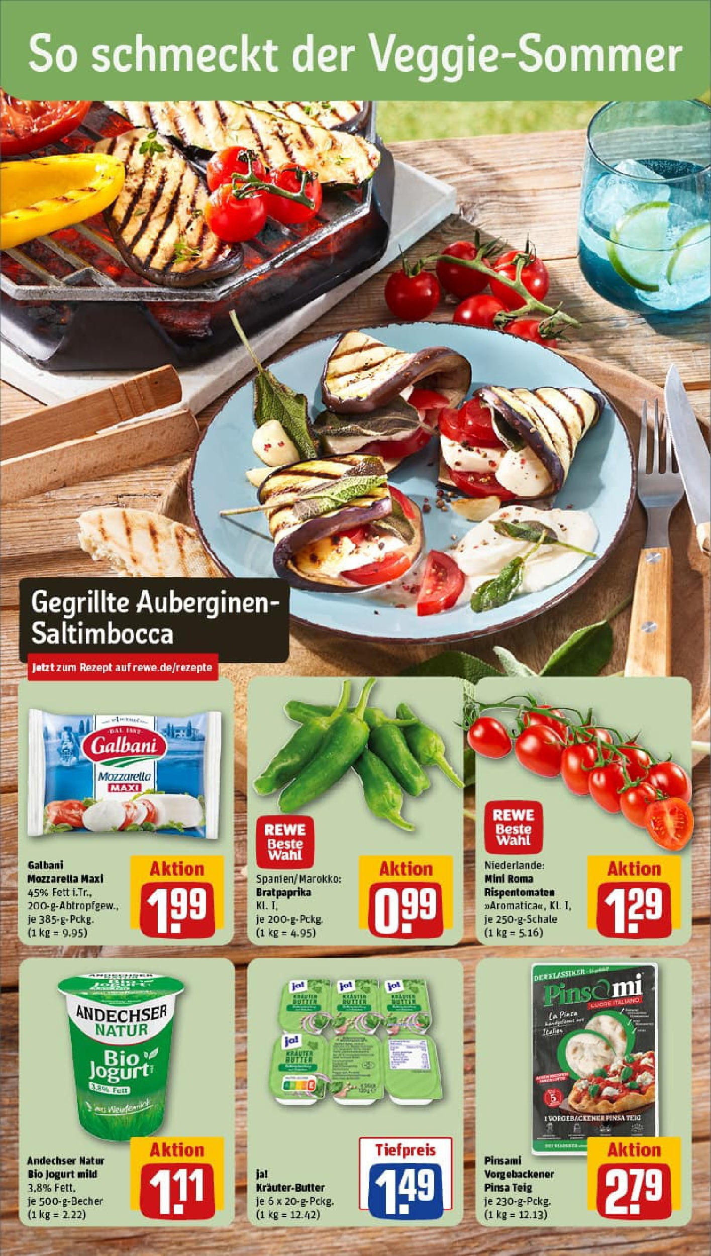 REWE Prospekt ab 06.07.2025 zum Blättern » Angebote | Seite: 4 | Produkte: Butter, Mozzarella, Kräuterbutter