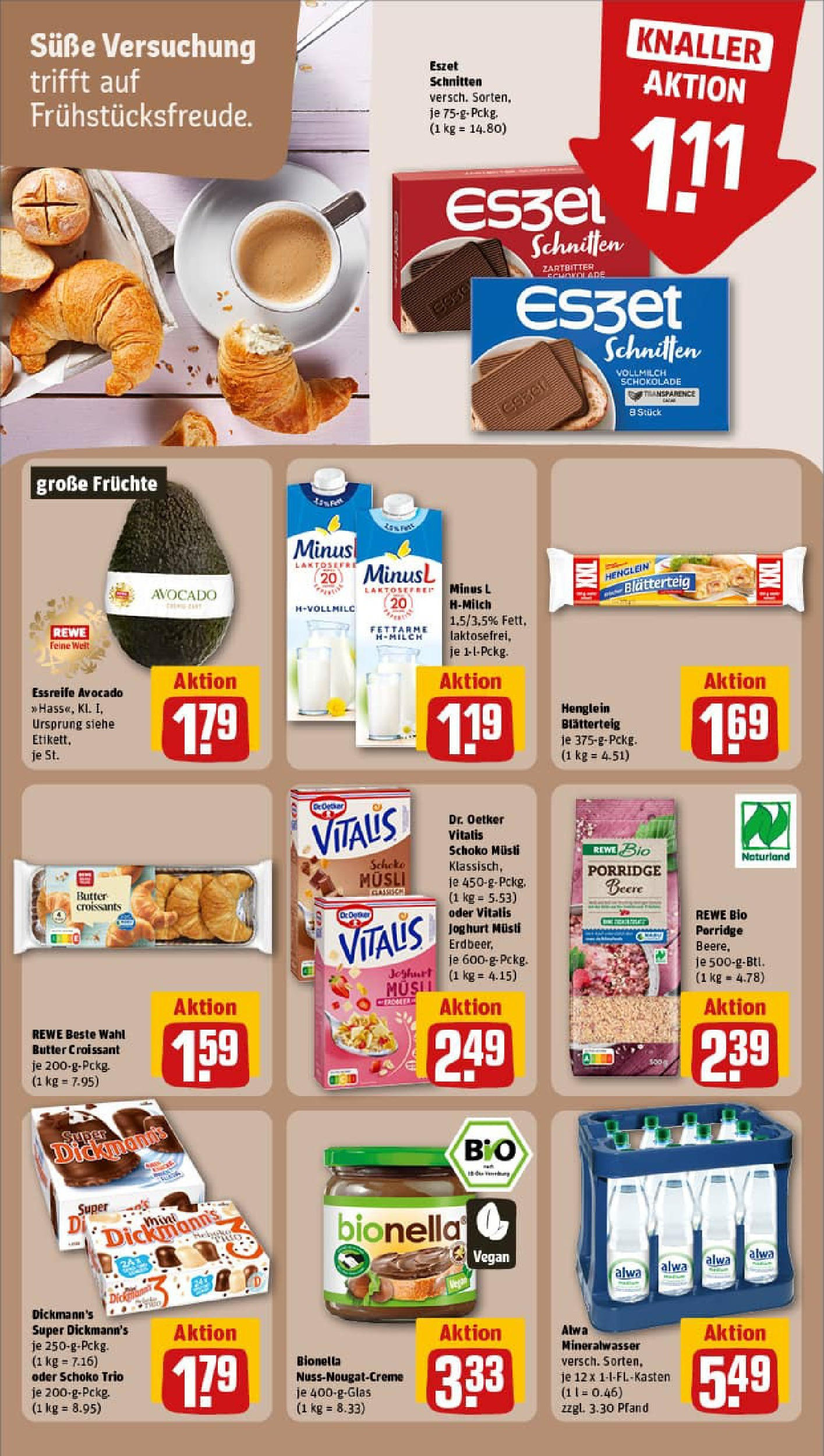 REWE Prospekt ab 06.07.2025 zum Blättern » Angebote | Seite: 16 | Produkte: Musli, Butter, Joghurt, Mineralwasser