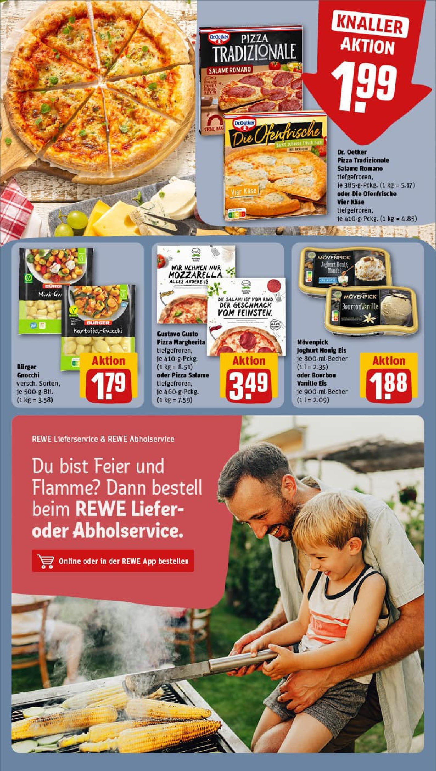 REWE Prospekt ab 06.07.2025 zum Blättern » Angebote | Seite: 15 | Produkte: Käse, Joghurt, Burger, Eis