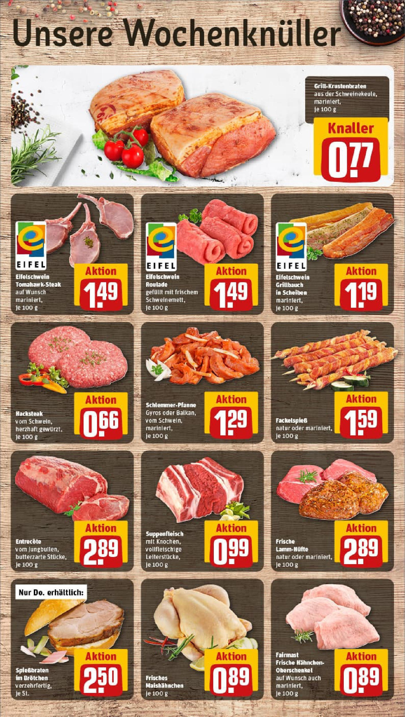 REWE Prospekt ab 06.07.2025 zum Blättern » Angebote | Seite: 8 | Produkte: Hahnchen, Entrecote, Gyros, Steak