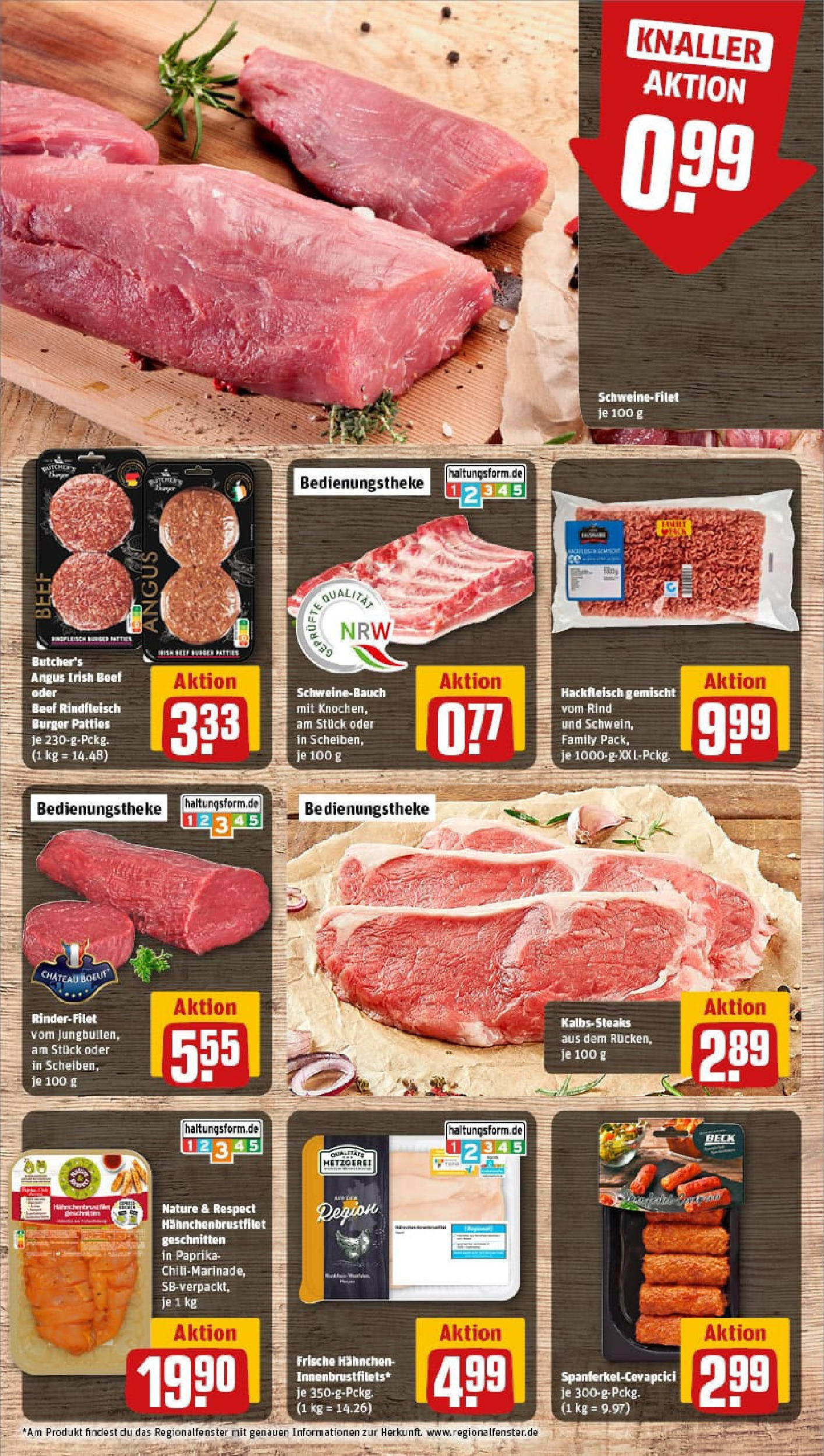 REWE Prospekt ab 06.07.2025 zum Blättern » Angebote | Seite: 8 | Produkte: Hahnchen, Rinderfilet, Cevapcici, Schweinefilet