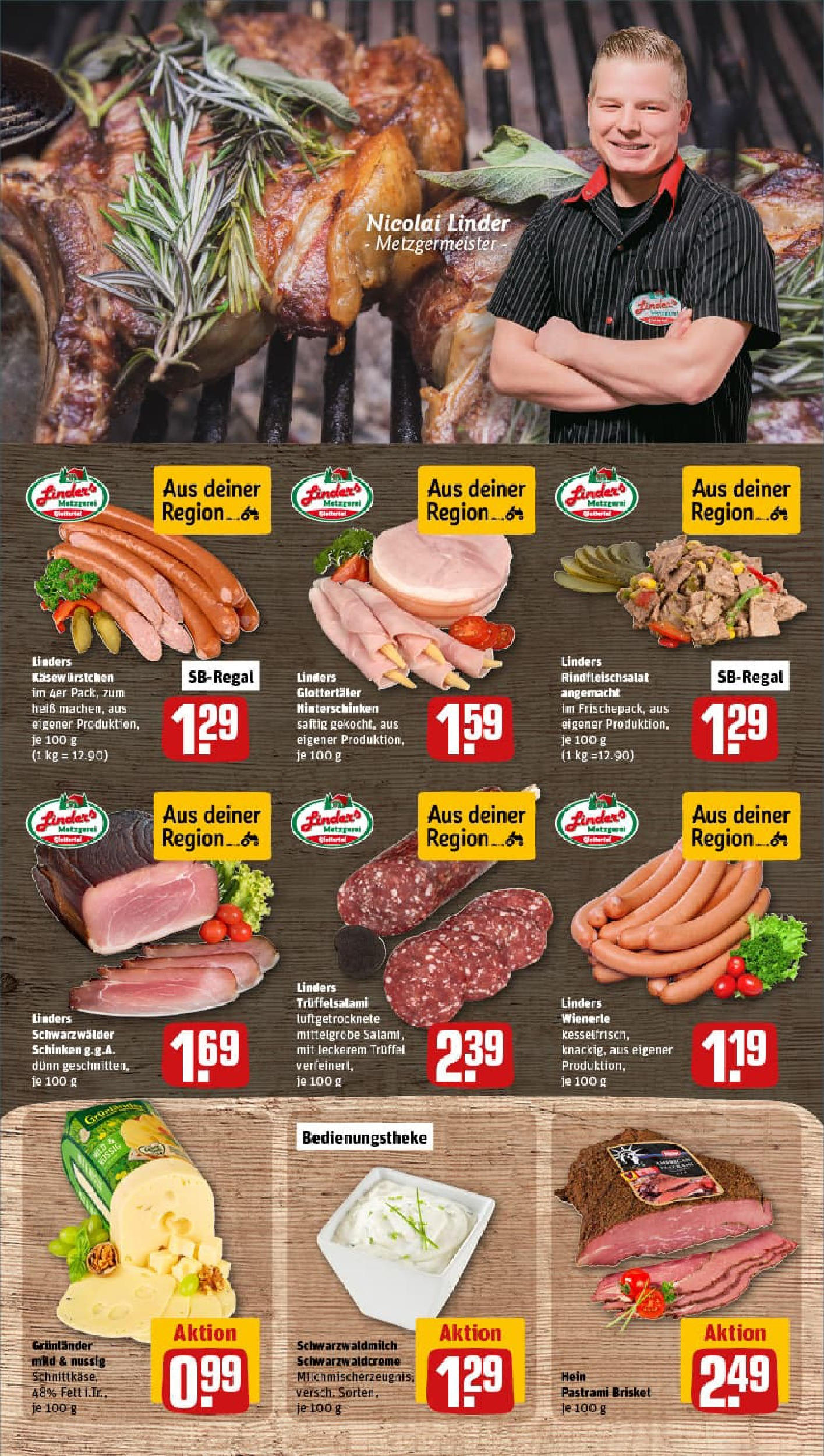 REWE Prospekt ab 06.07.2025 zum Blättern » Angebote | Seite: 9 | Produkte: Grunlander, Salami, Schinken
