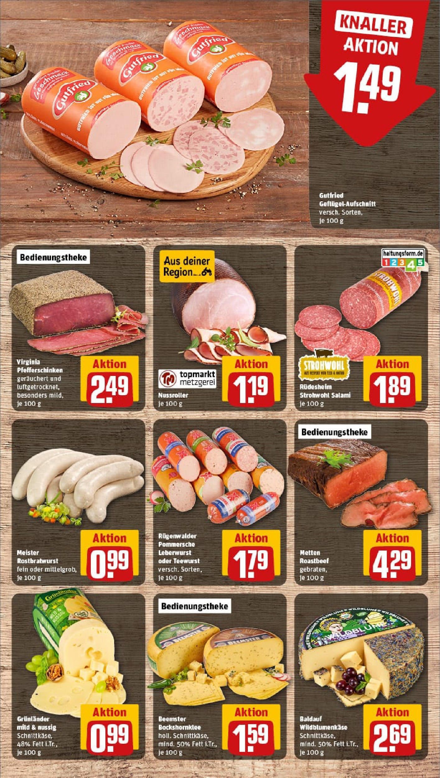 REWE Prospekt ab 06.07.2025 zum Blättern » Angebote | Seite: 9 | Produkte: Roastbeef, Grunlander, Salami