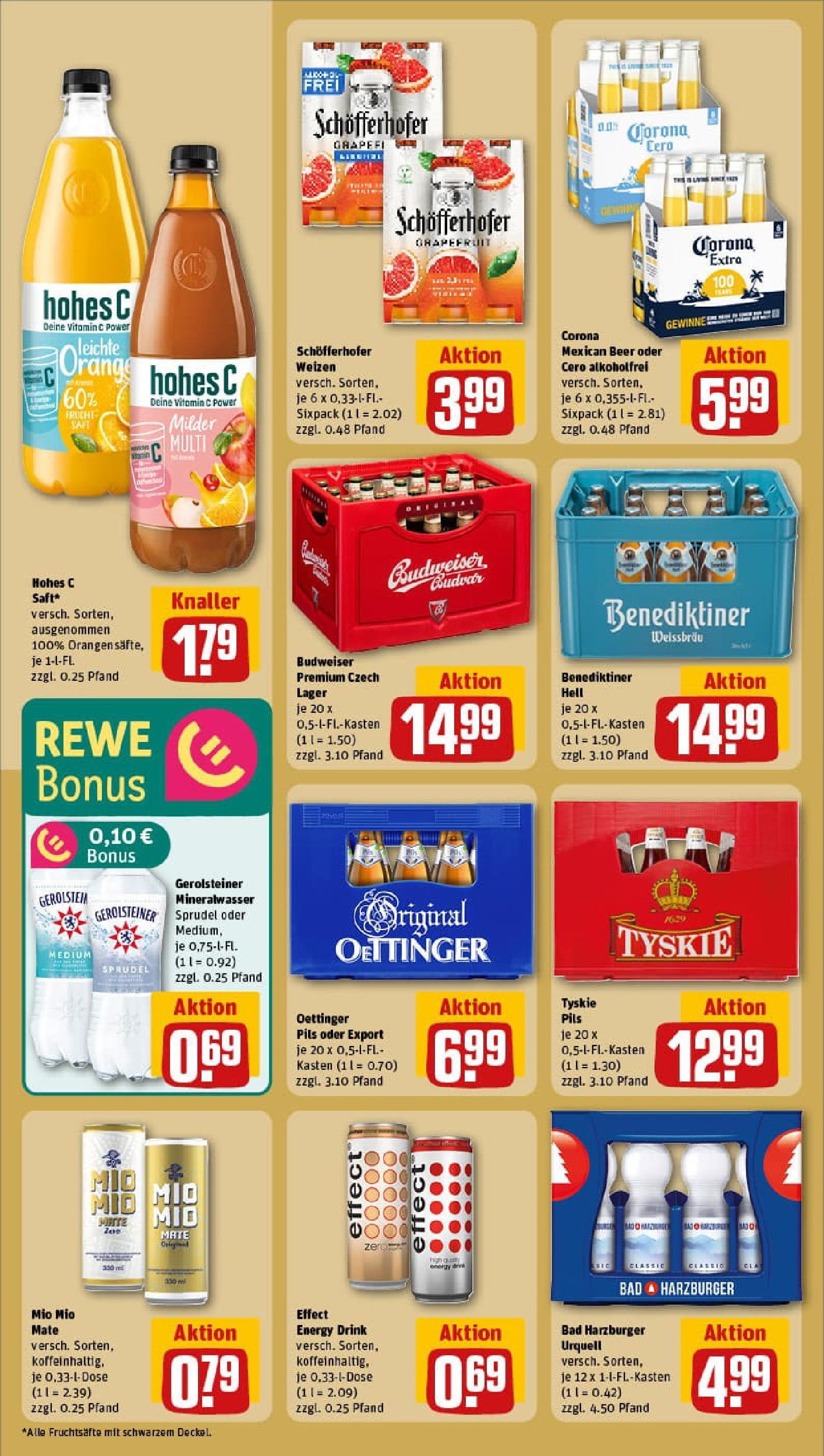 REWE Prospekt ab 06.07.2025 zum Blättern » Angebote | Seite: 20 | Produkte: Tyskie, Oettinger, Benediktiner hell, Gerolsteiner