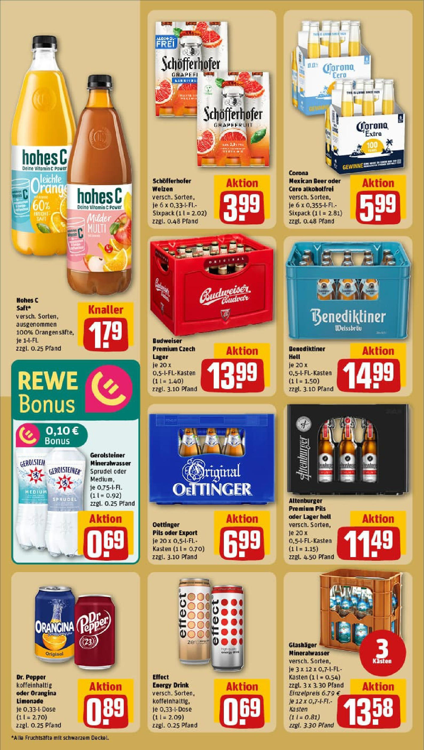 REWE Prospekt ab 06.07.2025 zum Blättern » Angebote | Seite: 22 | Produkte: Energy, Mineralwasser, Budweiser, Saft
