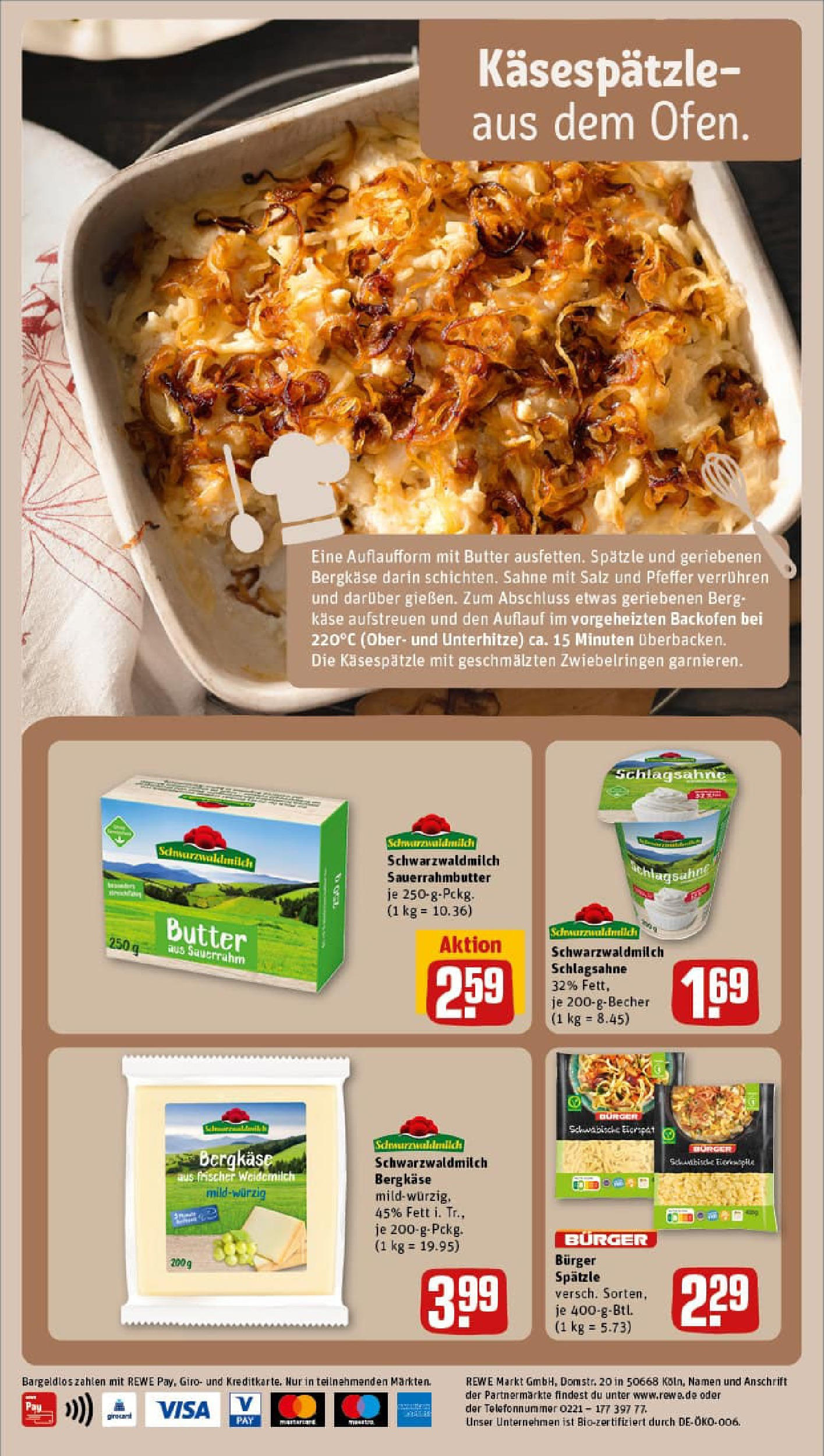 REWE Prospekt ab 06.07.2025 zum Blättern » Angebote | Seite: 28 | Produkte: Schlagsahne, Käse, Salz, Sahne