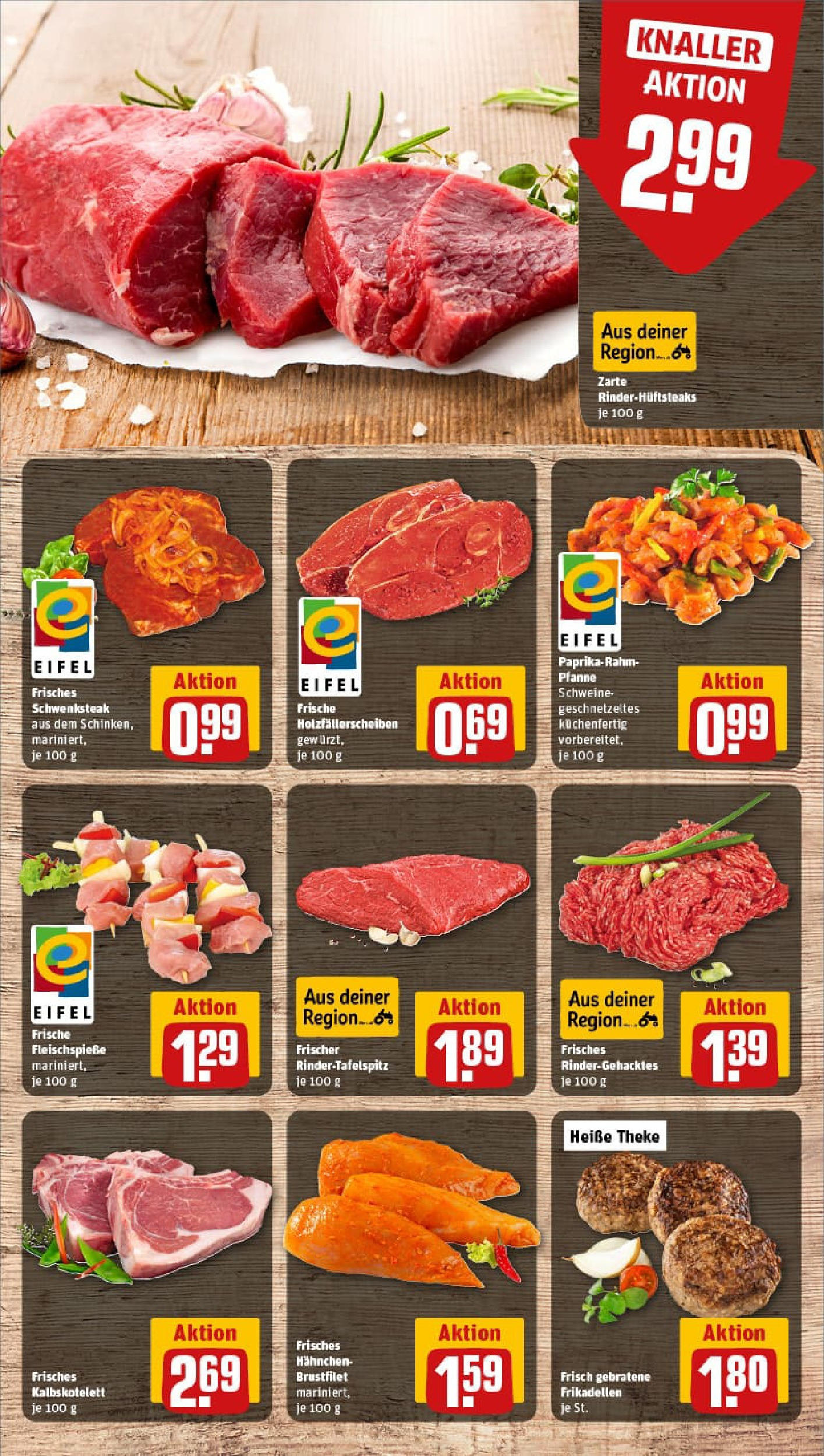 REWE Prospekt ab 06.07.2025 zum Blättern » Angebote | Seite: 8 | Produkte: Hahnchen, Theke, Paprika, Steak