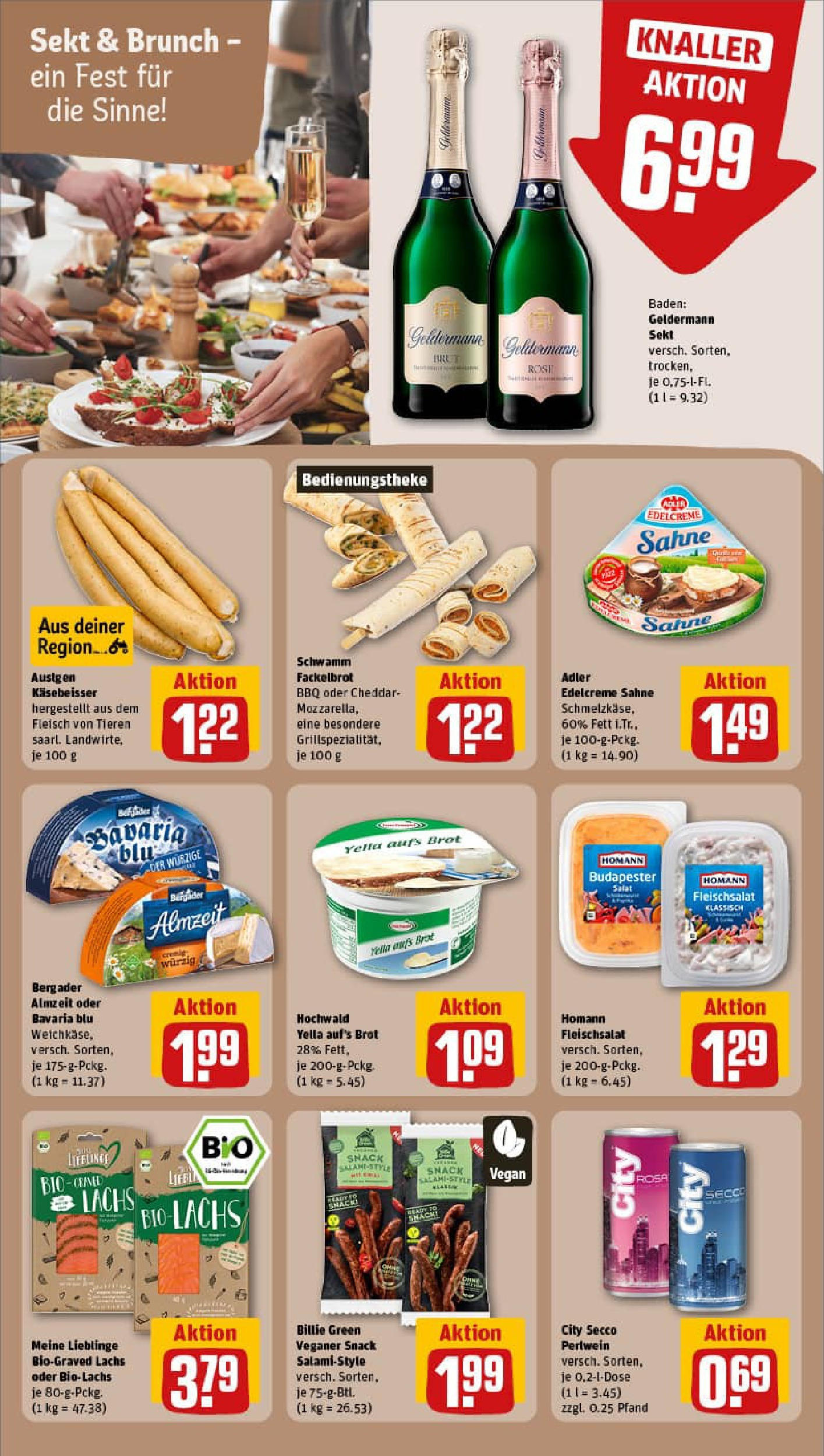 REWE Prospekt ab 06.07.2025 zum Blättern » Angebote | Seite: 15 | Produkte: Sekt, Blush, Sahne, Salat