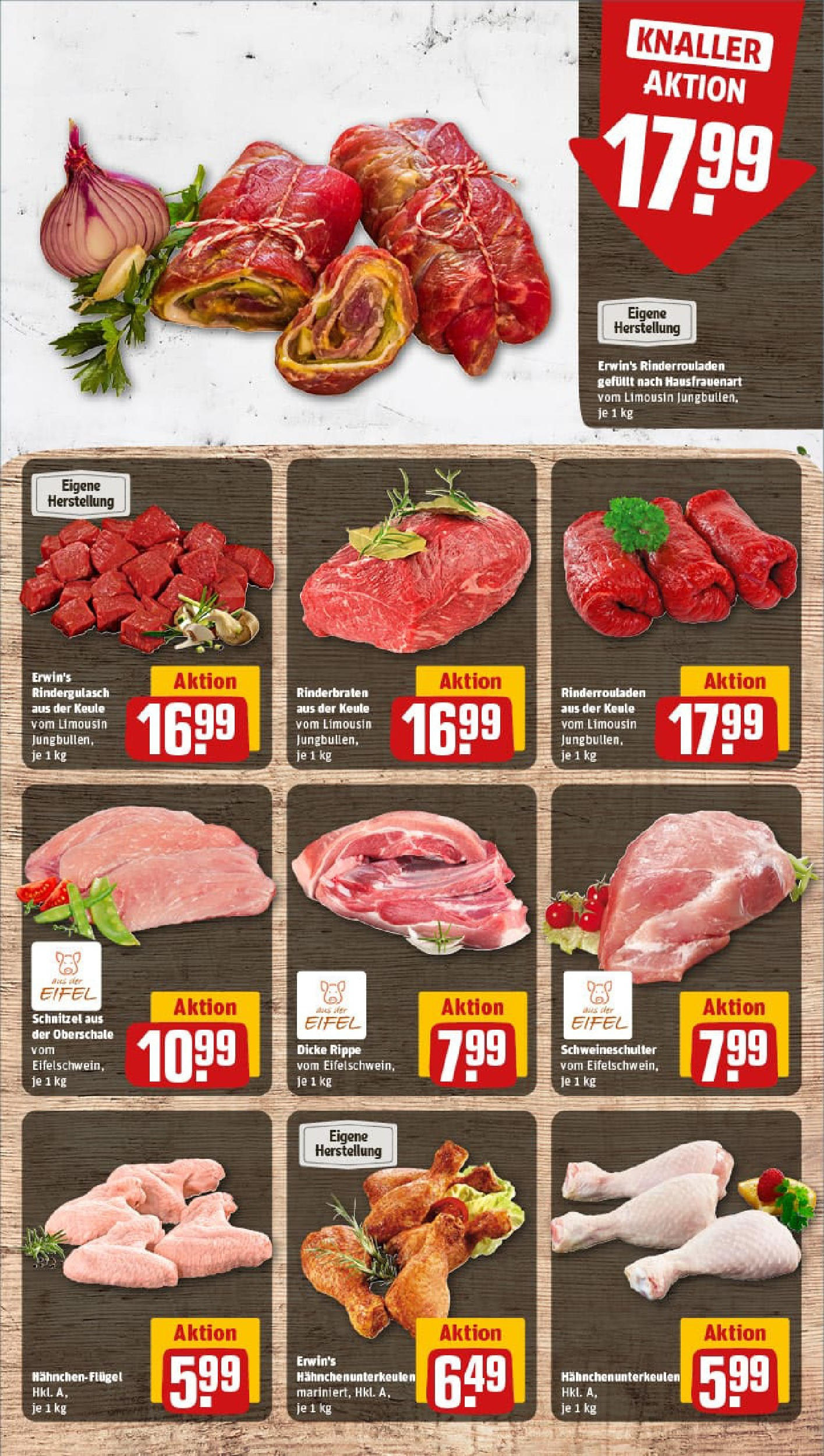 REWE Prospekt ab 06.07.2025 zum Blättern » Angebote | Seite: 8 | Produkte: Rinderrouladen, Rinderbraten, Rindergulasch, Schnitzel