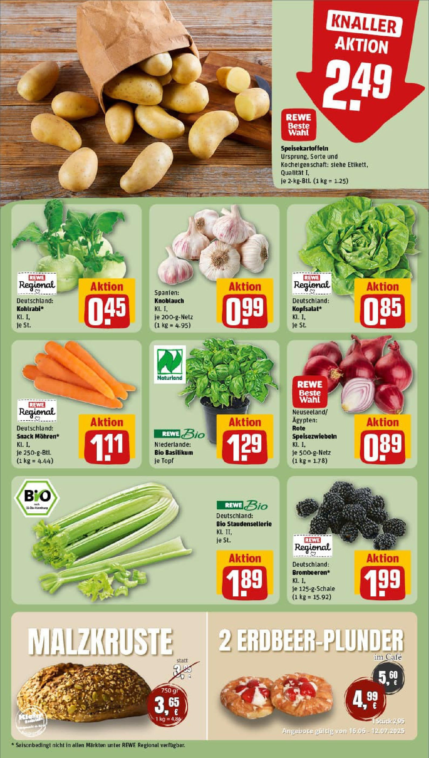 REWE Prospekt ab 06.07.2025 zum Blättern » Angebote | Seite: 7 | Produkte: Kohlrabi, Knoblauch