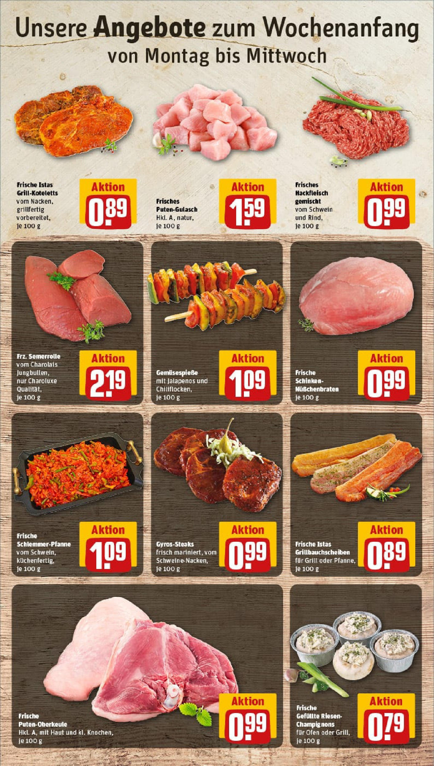 REWE Prospekt ab 06.07.2025 zum Blättern » Angebote | Seite: 8 | Produkte: Ofen, Grill, Champignons, Schinken