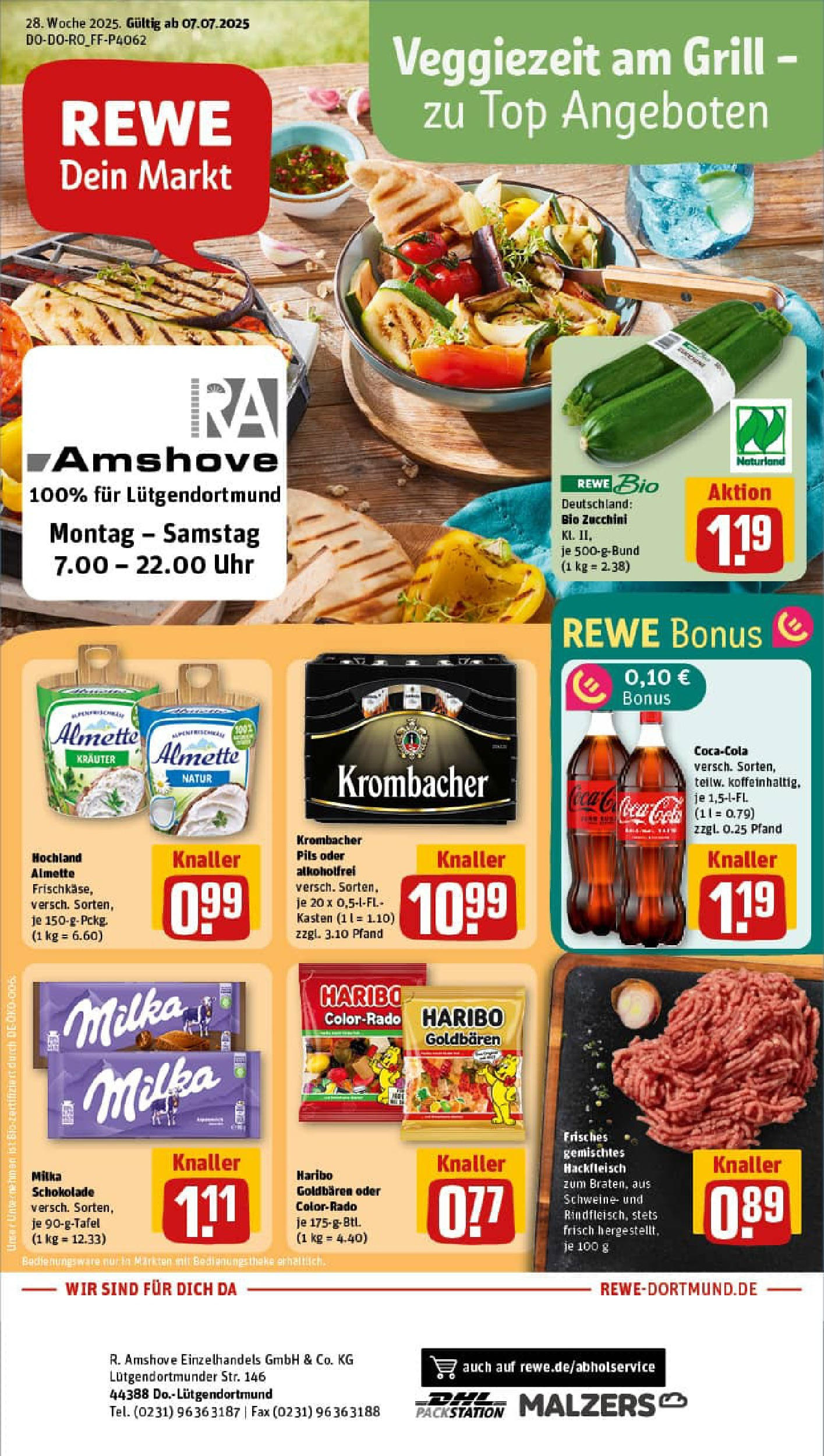 REWE Prospekt ab 07.07.2025 nächste Woche - Prospekt Dortmund Vorschau von dem Prospekt des Geschäftes Rewe, gültig ab dem 07.07.2025