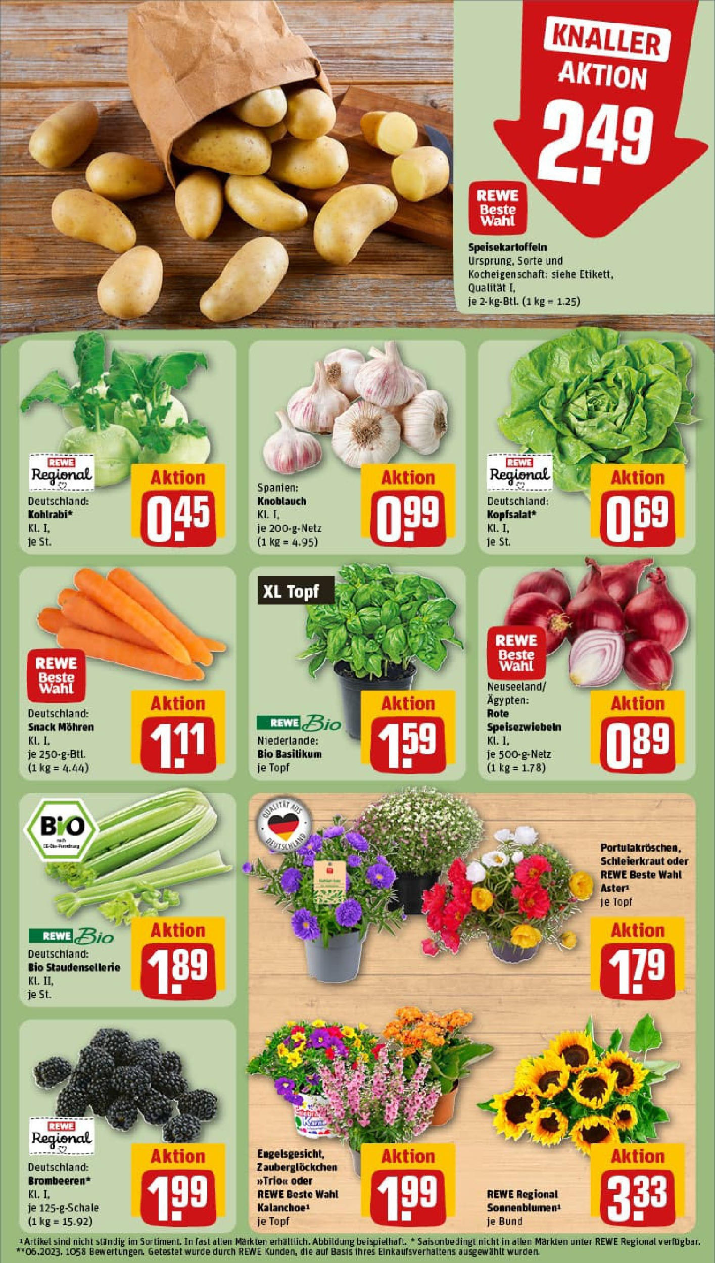 REWE Prospekt ab 06.07.2025 zum Blättern » Angebote | Seite: 5 | Produkte: Kohlrabi, Mohren, Knoblauch
