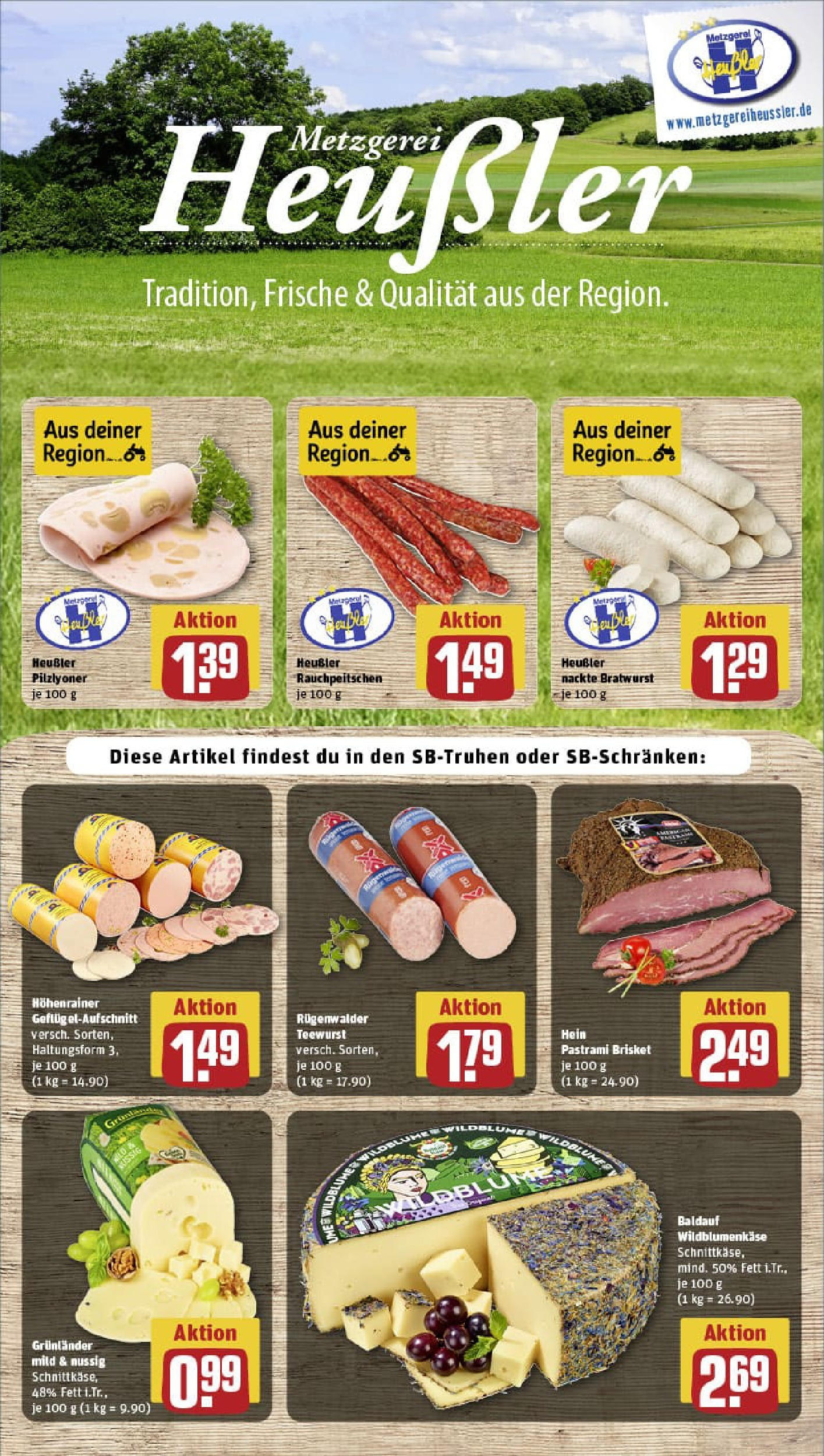 REWE Prospekt ab 06.07.2025 zum Blättern » Angebote | Seite: 9 | Produkte: Bratwurst, Grunlander