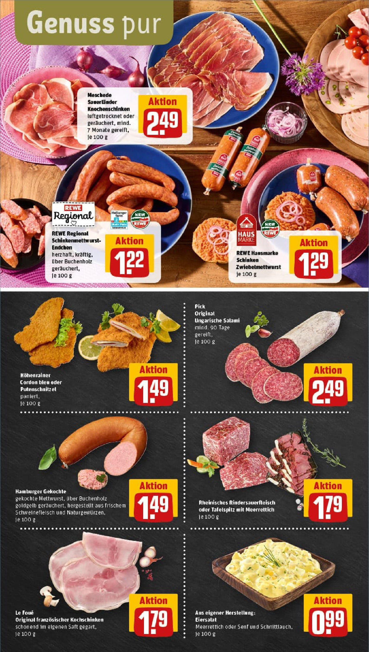 REWE Prospekt ab 06.07.2025 zum Blättern » Angebote | Seite: 8 | Produkte: Tafelspitz, Salami, Saft, Schweinefleisch