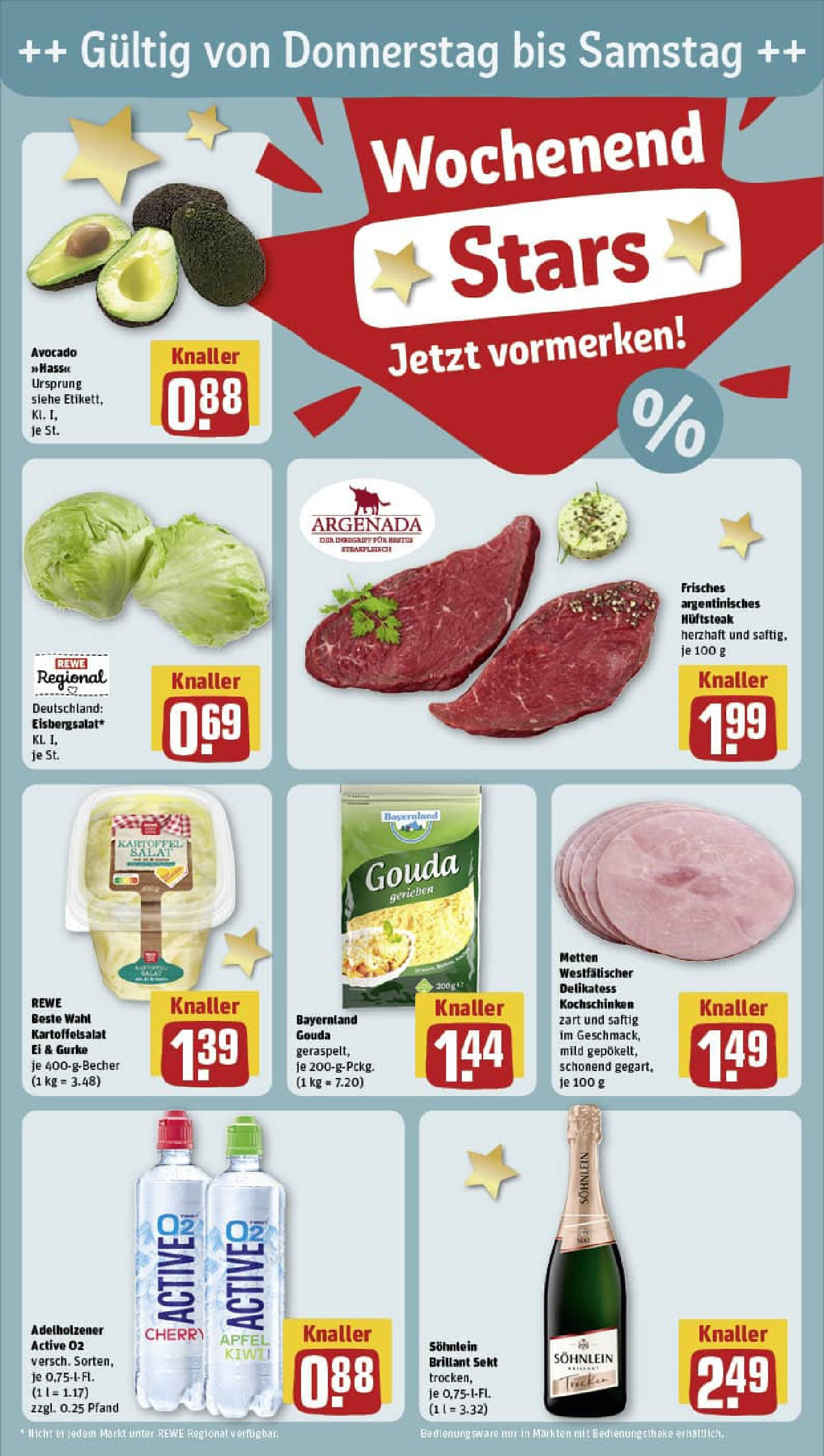 REWE Prospekt ab 06.07.2025 zum Blättern » Angebote | Seite: 26 | Produkte: Sekt, Adelholzener, Steak, Salat