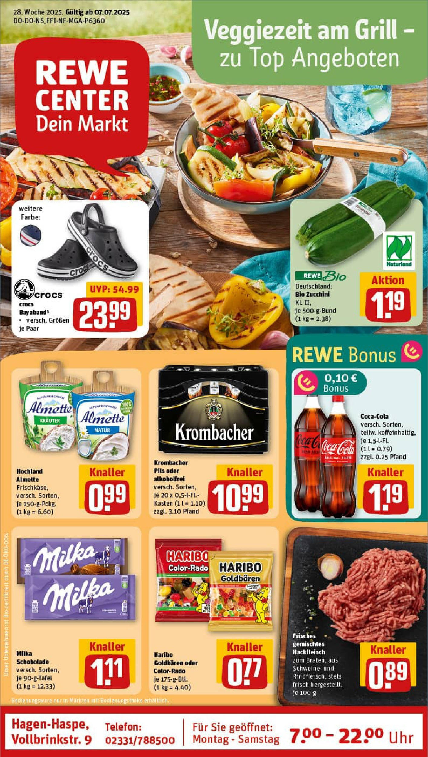 REWE Prospekt ab 06.07.2025 zum Blättern » Angebote | Seite: 1 | Produkte: Almette, Milka schokolade, Milka, Uhr