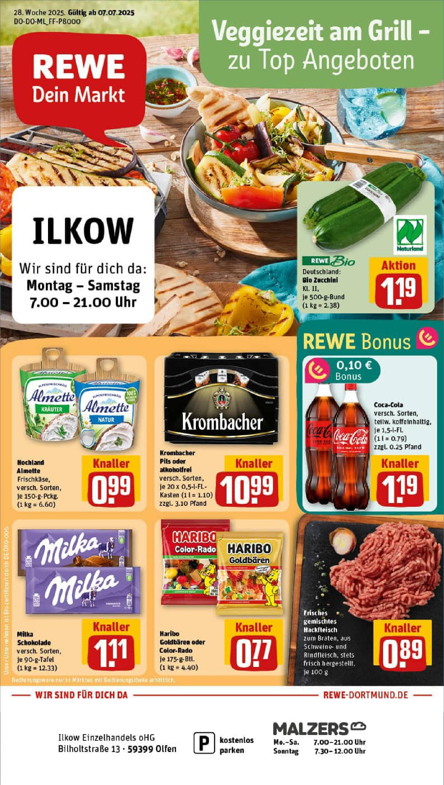 REWE Prospekt ab 06.07.2025 zum Blättern » Angebote | Seite: 1 | Produkte: Top, Milka schokolade, Pils, Uhr