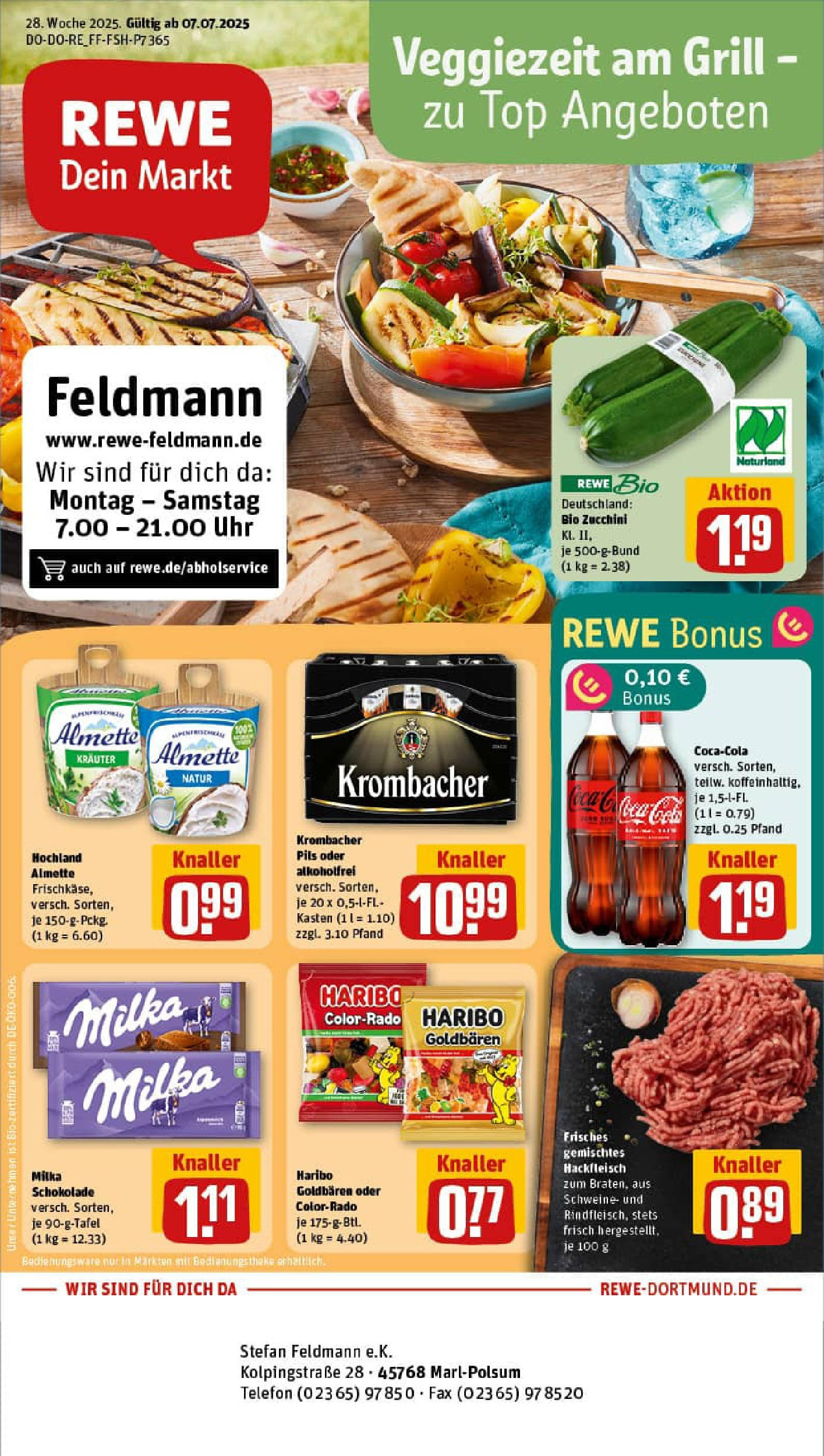 REWE Prospekt ab 06.07.2025 nächste Woche - Prospekt Marl Vorschau von dem Prospekt des Geschäftes Rewe, gültig ab dem 06.07.2025
