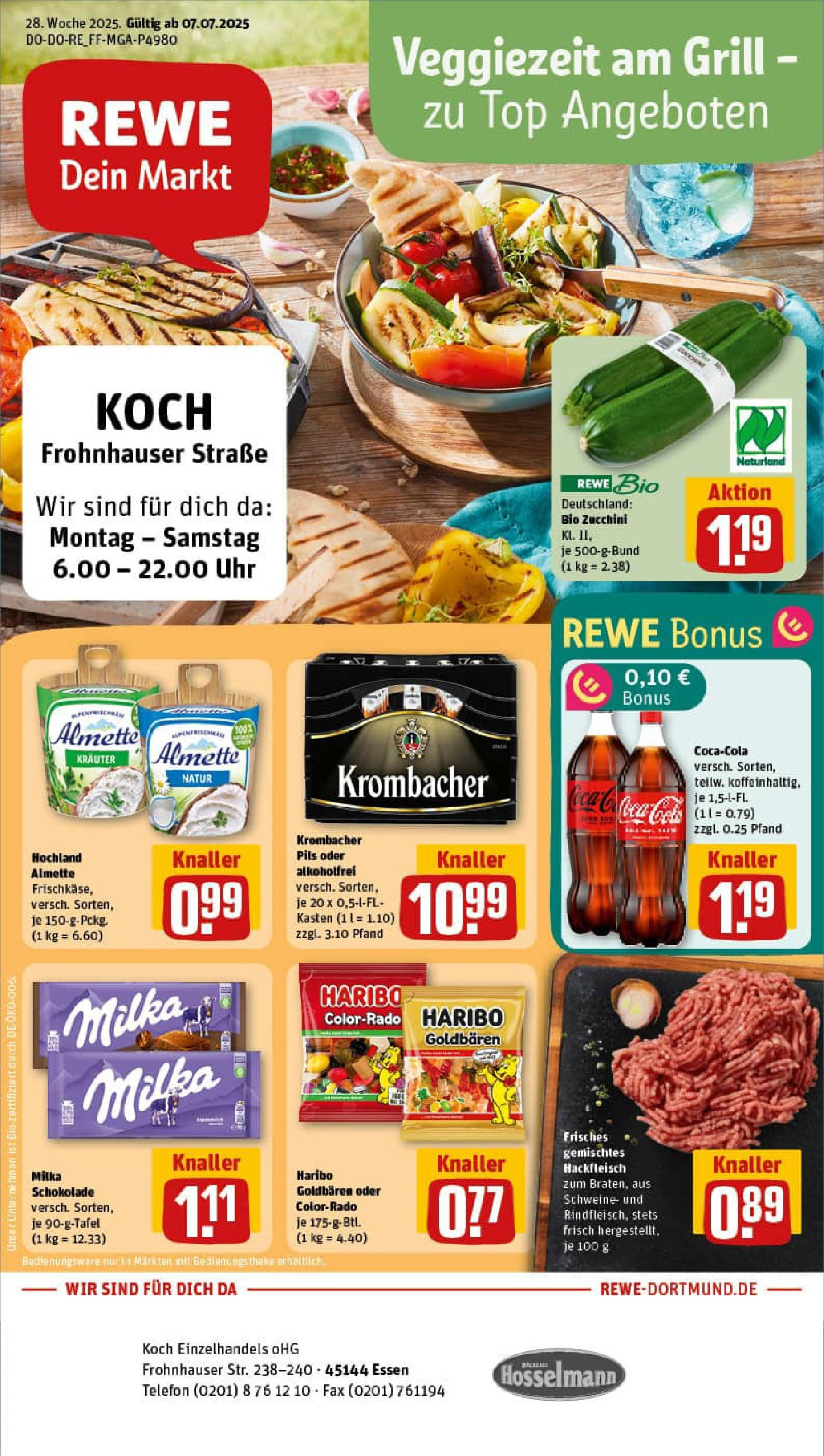 REWE Prospekt ab 06.07.2025 zum Blättern » Angebote | Seite: 1 | Produkte: Cola, Milka schokolade, Milka, Uhr