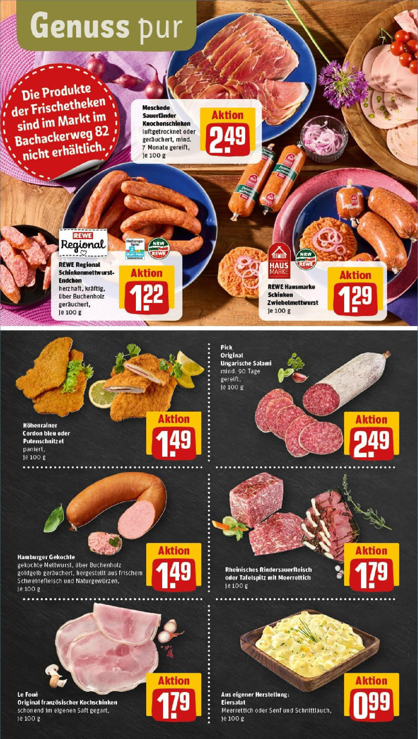REWE Prospekt ab 06.07.2025 zum Blättern » Angebote | Seite: 8 | Produkte: Tafelspitz, Putenschnitzel, Salami, Saft