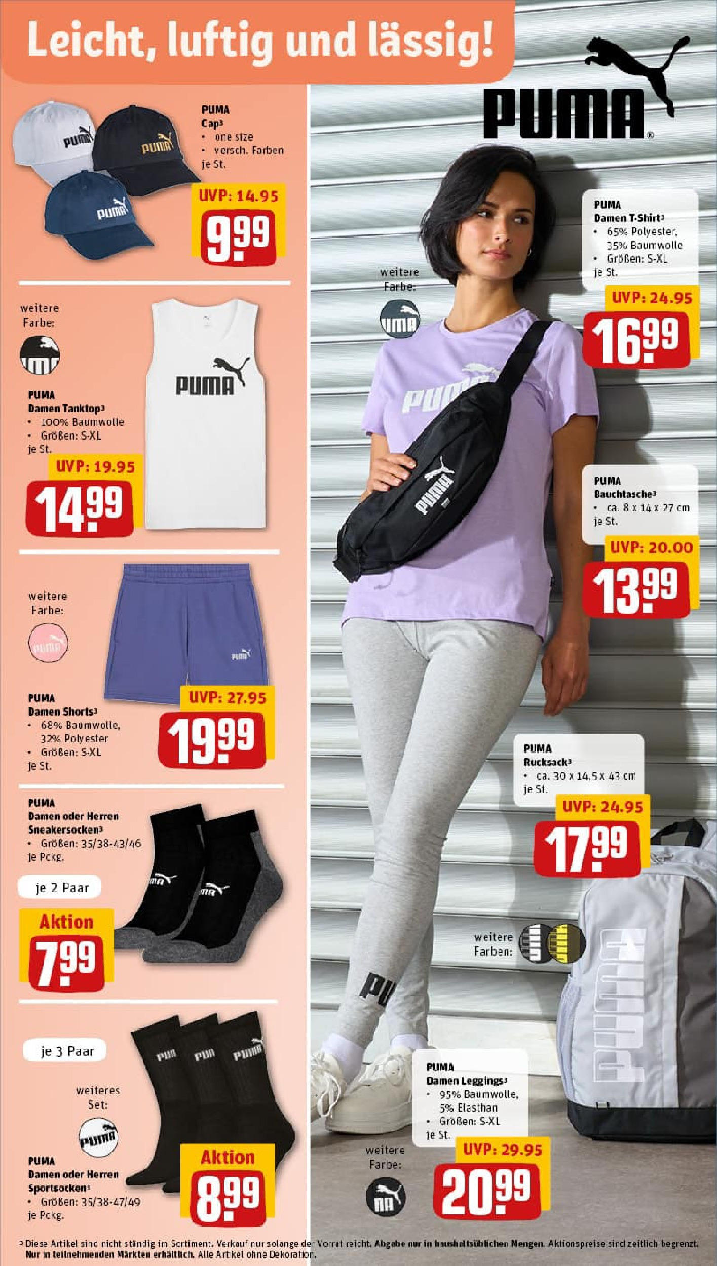 REWE Prospekt ab 06.07.2025 zum Blättern » Angebote | Seite: 34 | Produkte: Top, T-Shirt, Leggings, Rucksack