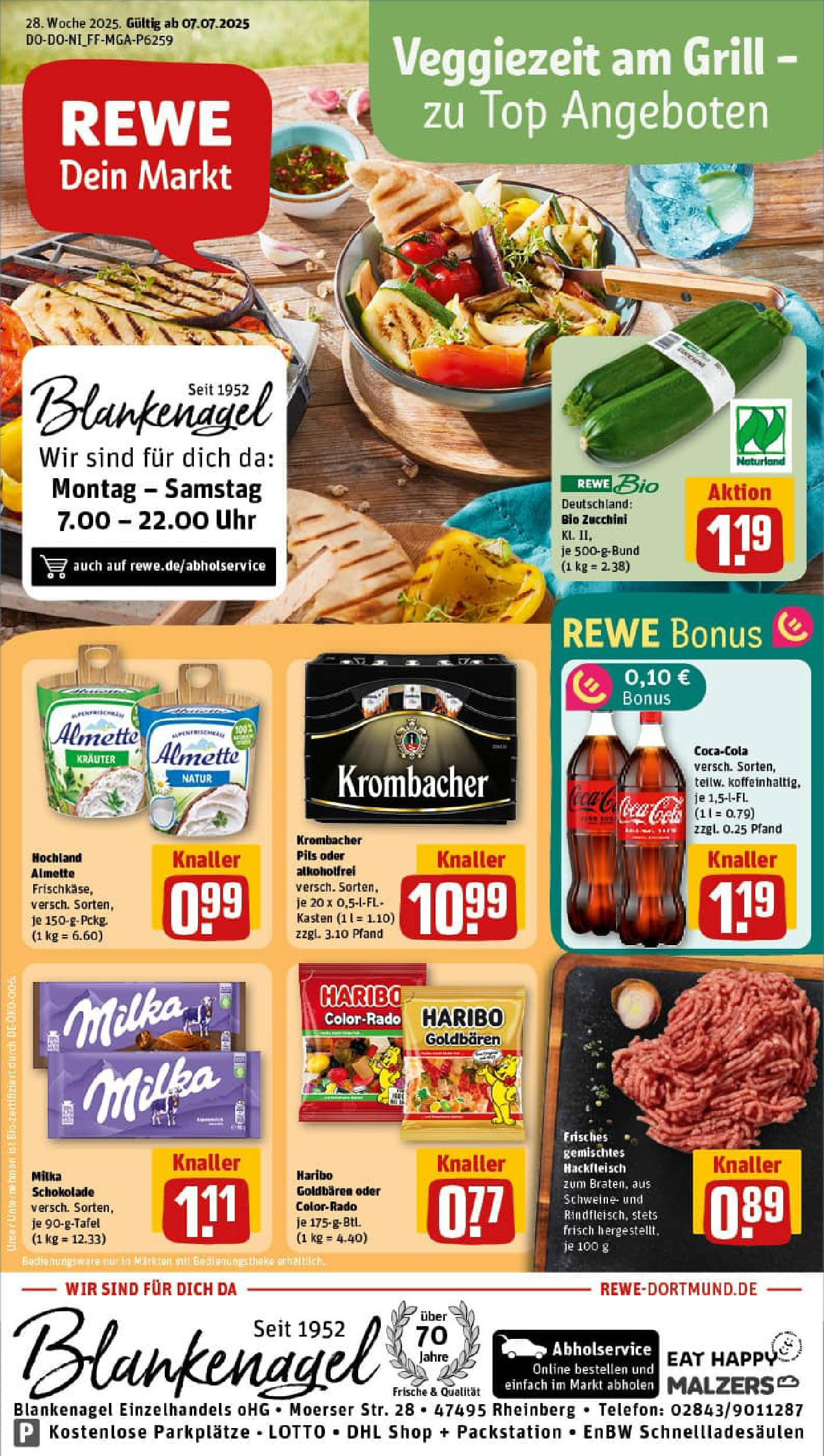 REWE Prospekt ab 06.07.2025 zum Blättern » Angebote | Seite: 2 | Produkte: Almette, Schokolade, Zucchini, Uhr