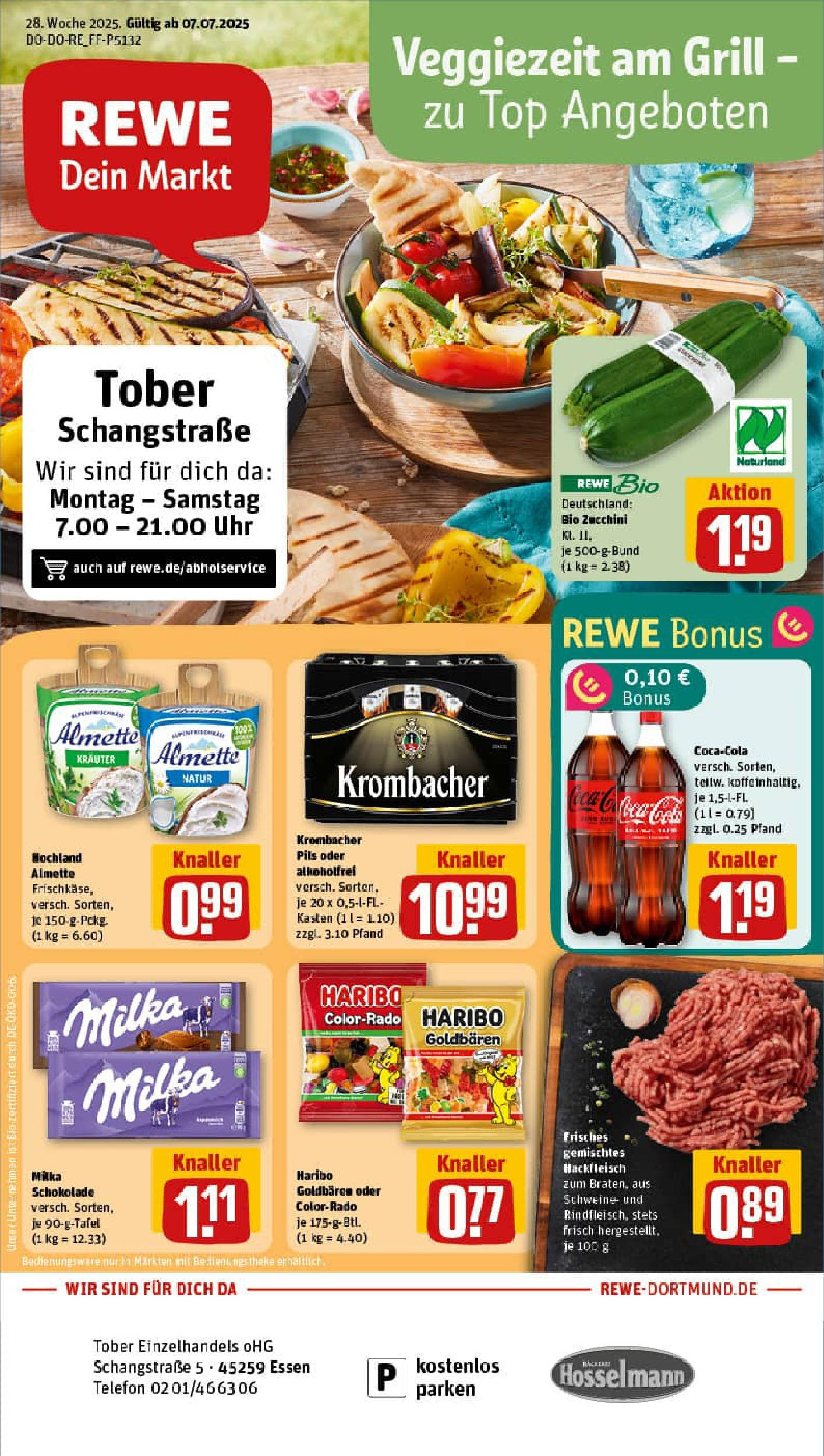 REWE Prospekt ab 06.07.2025 zum Blättern » Angebote | Seite: 1 | Produkte: Haribo, Cola, Pils, Telefon