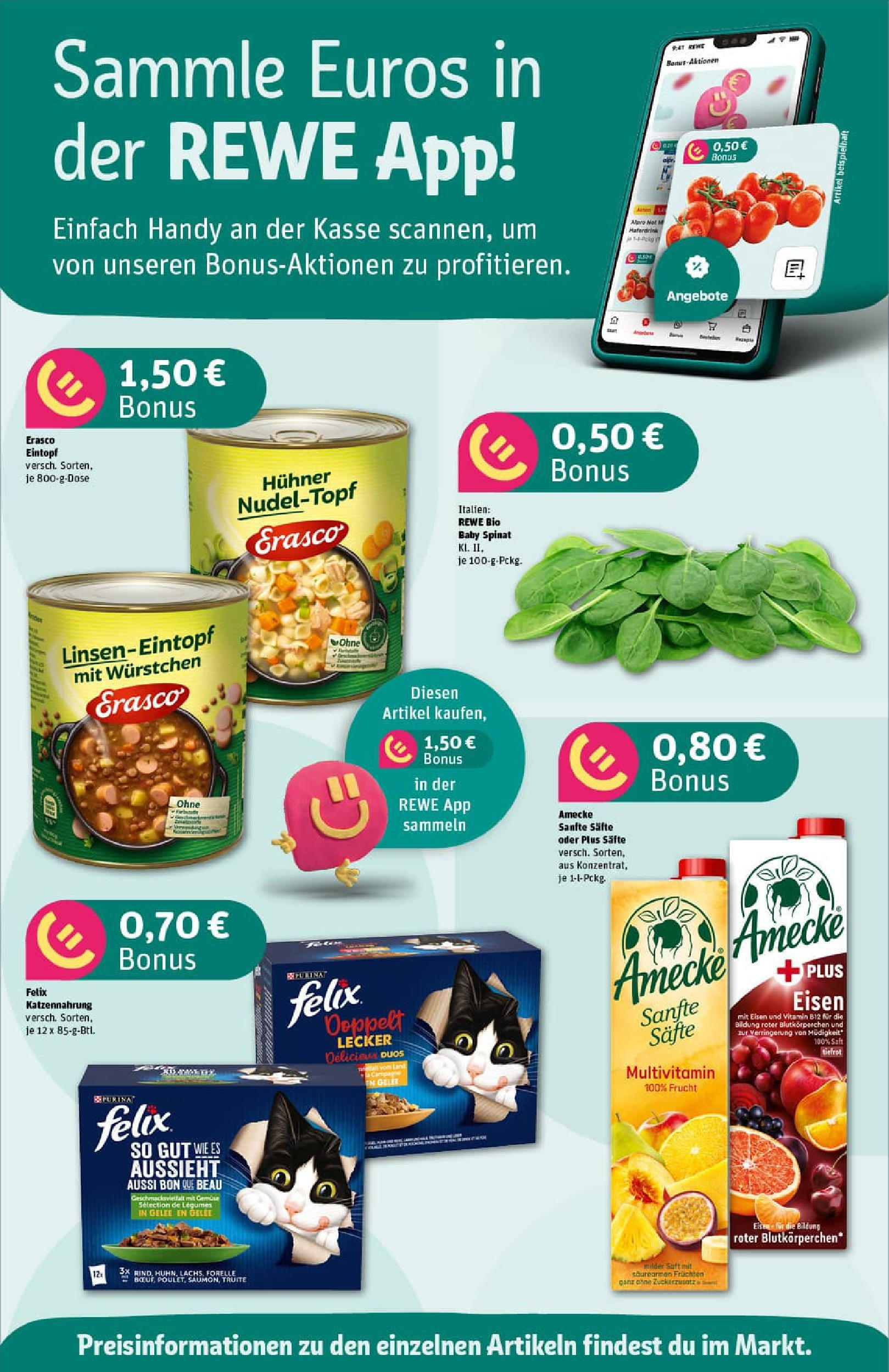 REWE Prospekt ab 06.07.2025 zum Blättern » Angebote | Seite: 2 | Produkte: Gemüse, Saft, Erasco
