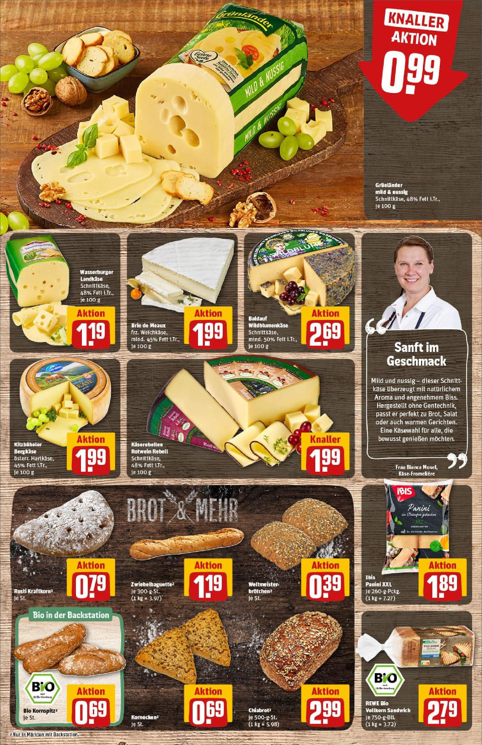 REWE Prospekt ab 06.07.2025 zum Blättern » Angebote | Seite: 13 | Produkte: Käse, Rotwein, Baguette, Salat