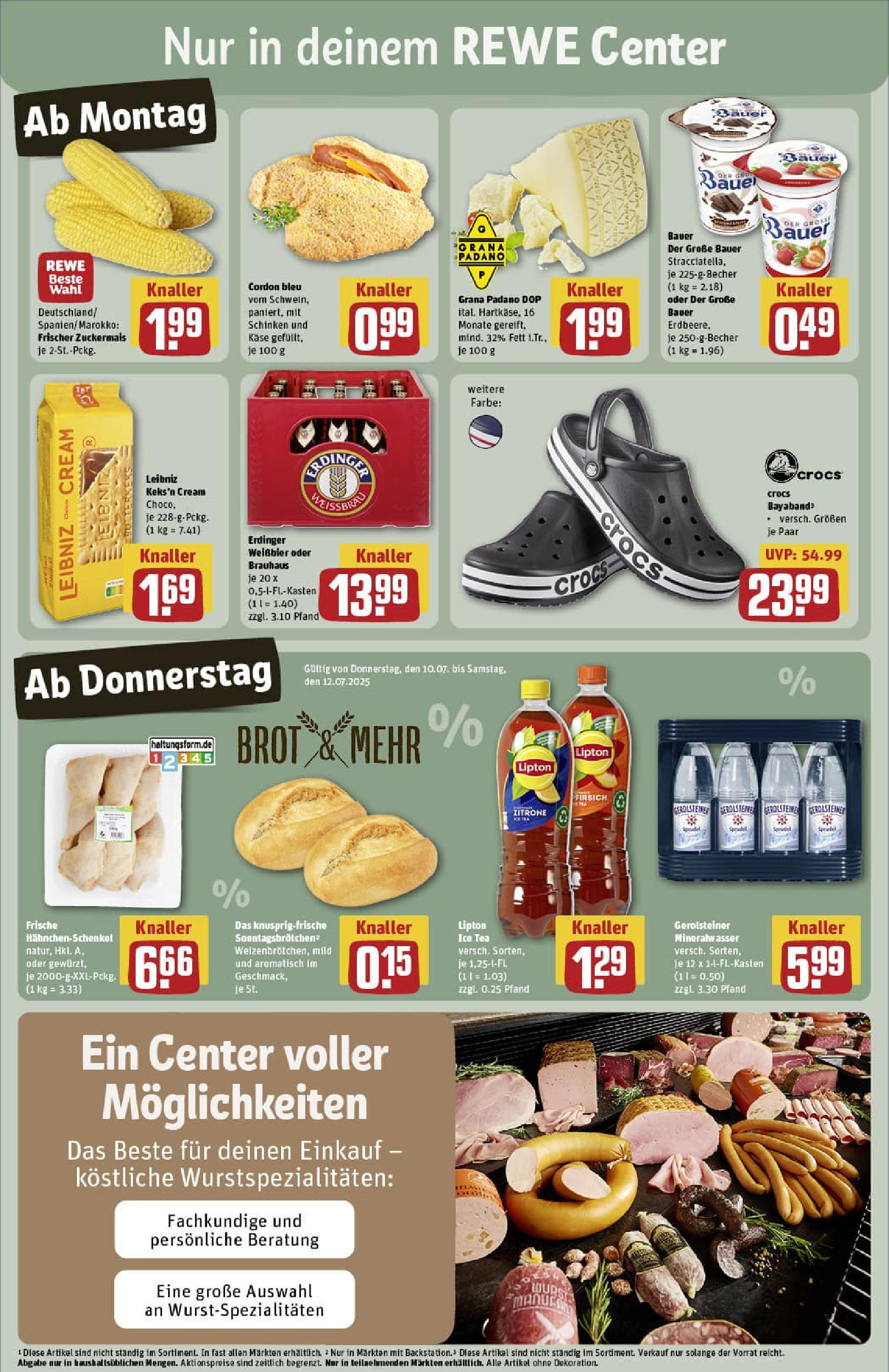 REWE Prospekt ab 06.07.2025 zum Blättern » Angebote | Seite: 3 | Produkte: Erdinger, Hahnchenschenkel, Brot, Gerolsteiner