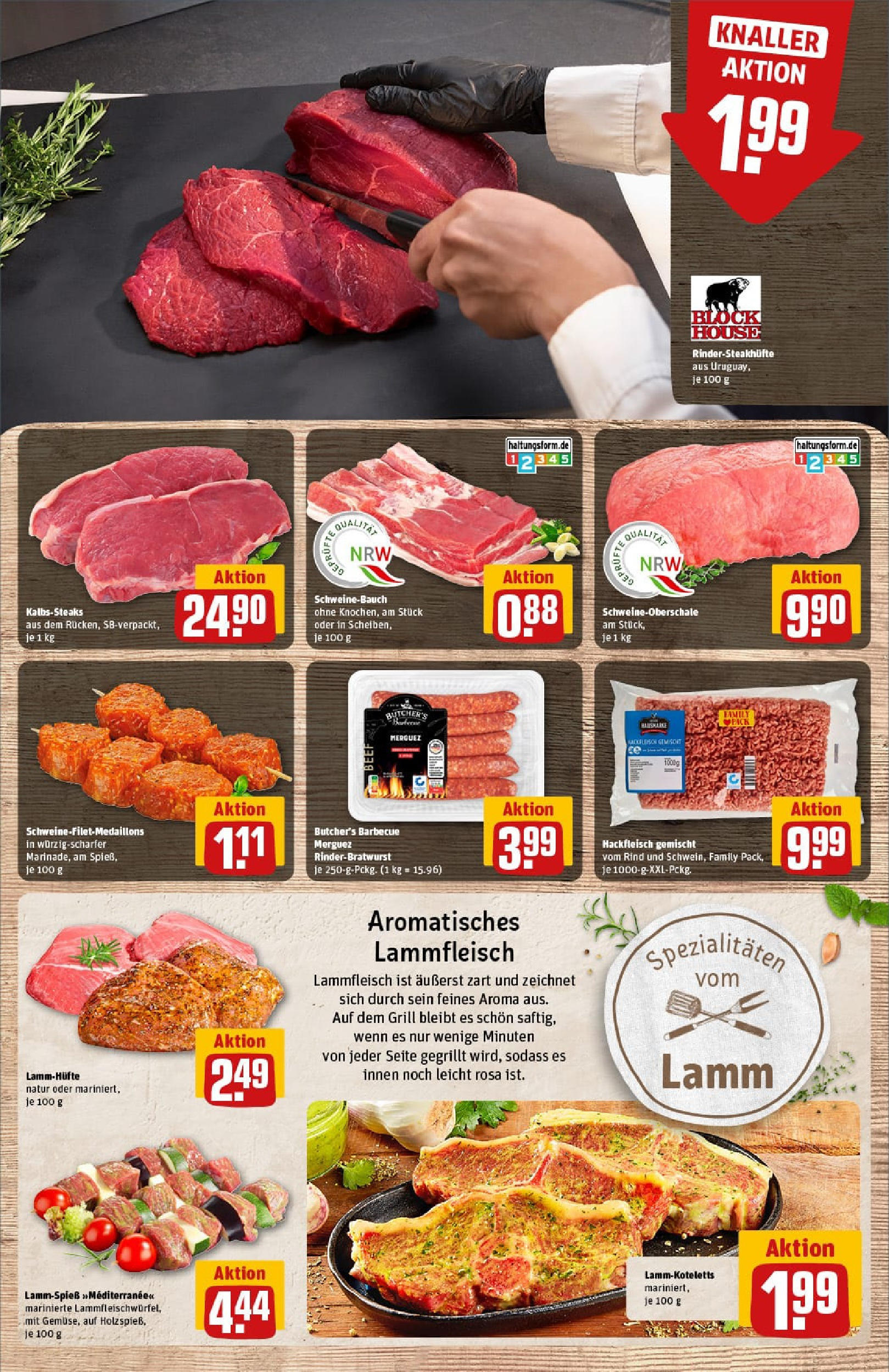 REWE Prospekt ab 06.07.2025 zum Blättern » Angebote | Seite: 9 | Produkte: Grill, Schweinebauch, Steak, Hackfleisch