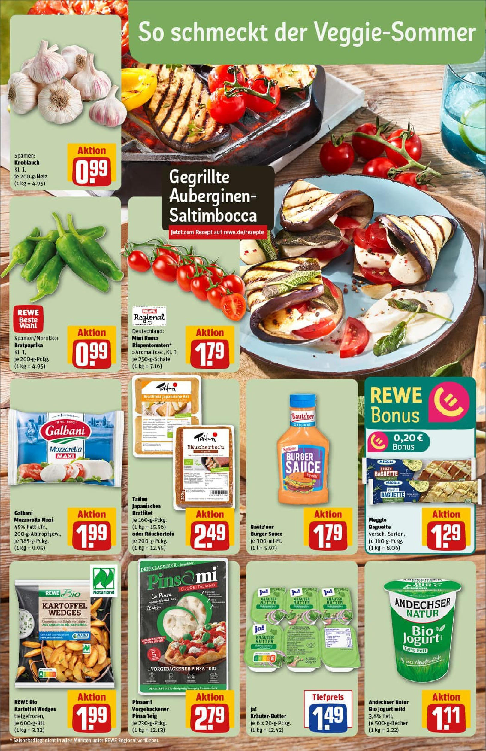 REWE Prospekt ab 06.07.2025 zum Blättern » Angebote | Seite: 4 | Produkte: Butter, Burger, Kräuterbutter, Knoblauch