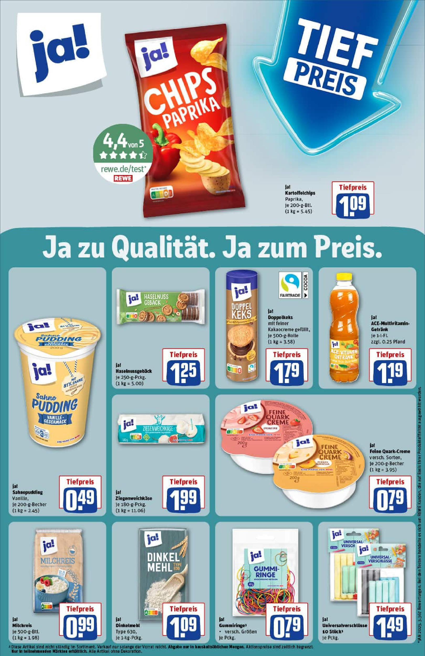 REWE Prospekt ab 06.07.2025 zum Blättern » Angebote | Seite: 27 | Produkte: Quark, Pudding, Paprika, Chips