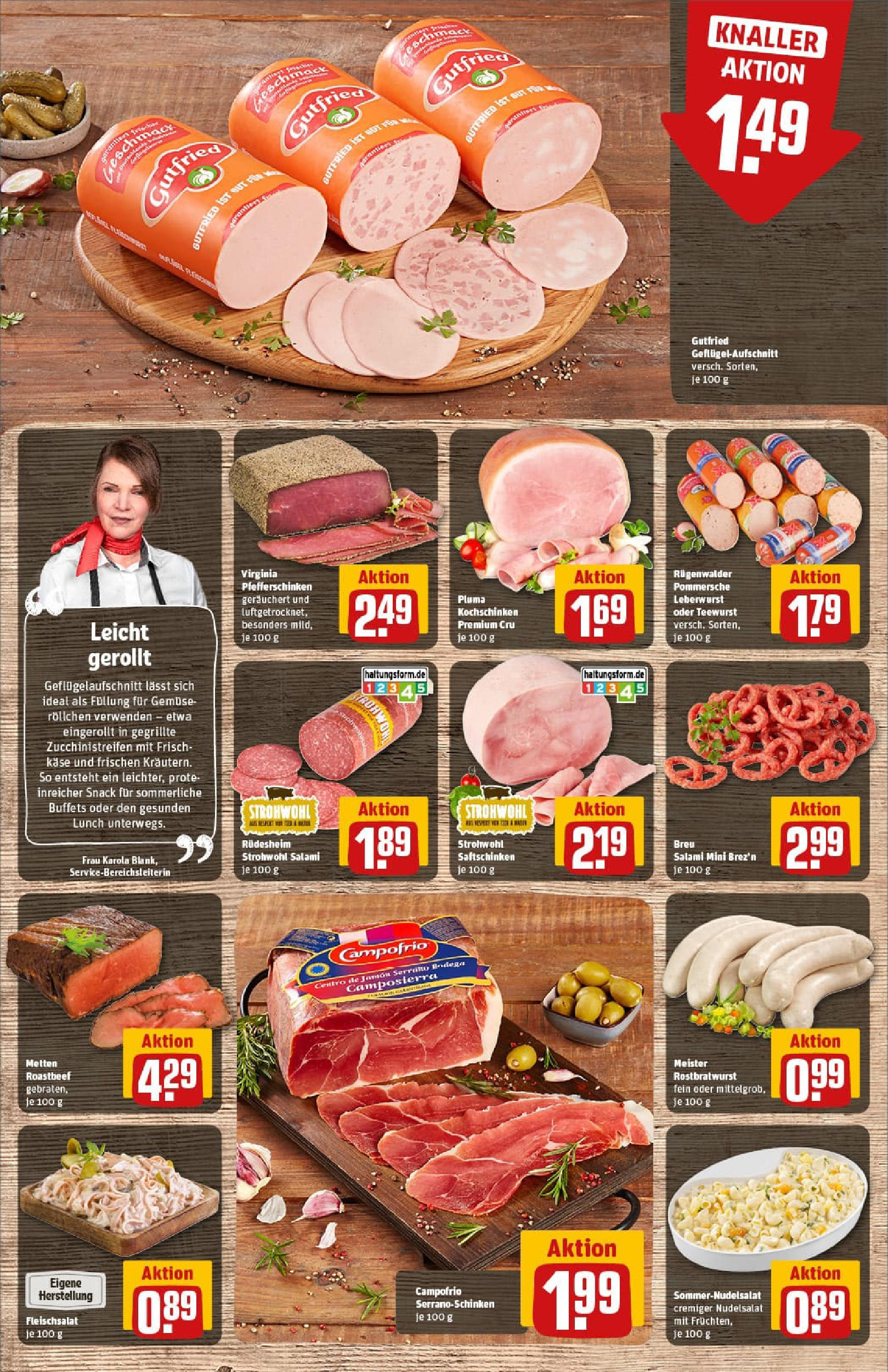 REWE Prospekt ab 06.07.2025 zum Blättern » Angebote | Seite: 12 | Produkte: Käse, Roastbeef, Gemüse, Salami