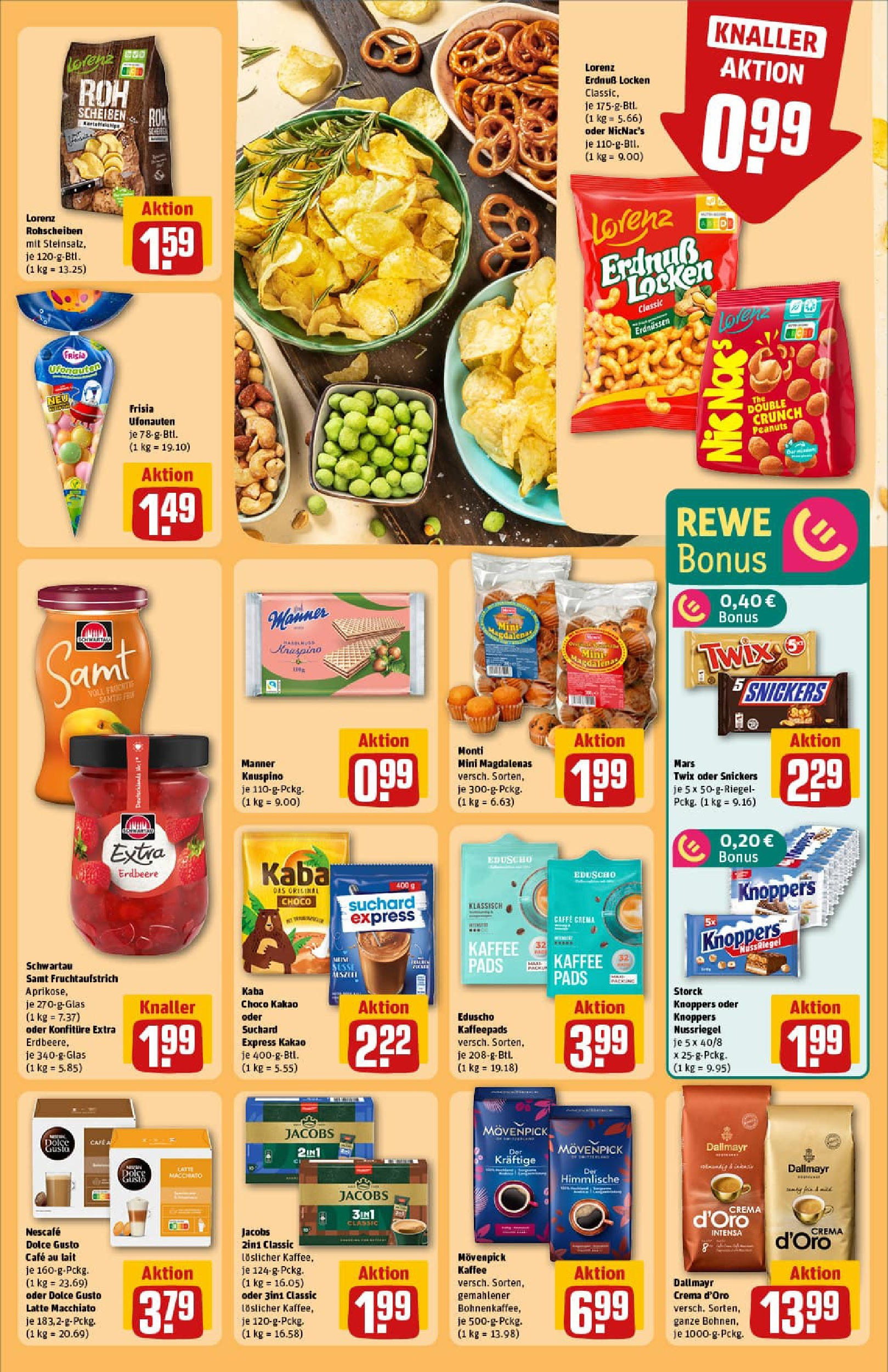 REWE Prospekt ab 06.07.2025 zum Blättern » Angebote | Seite: 29 | Produkte: Kaffeepads, Kaffee, Snickers, Mars
