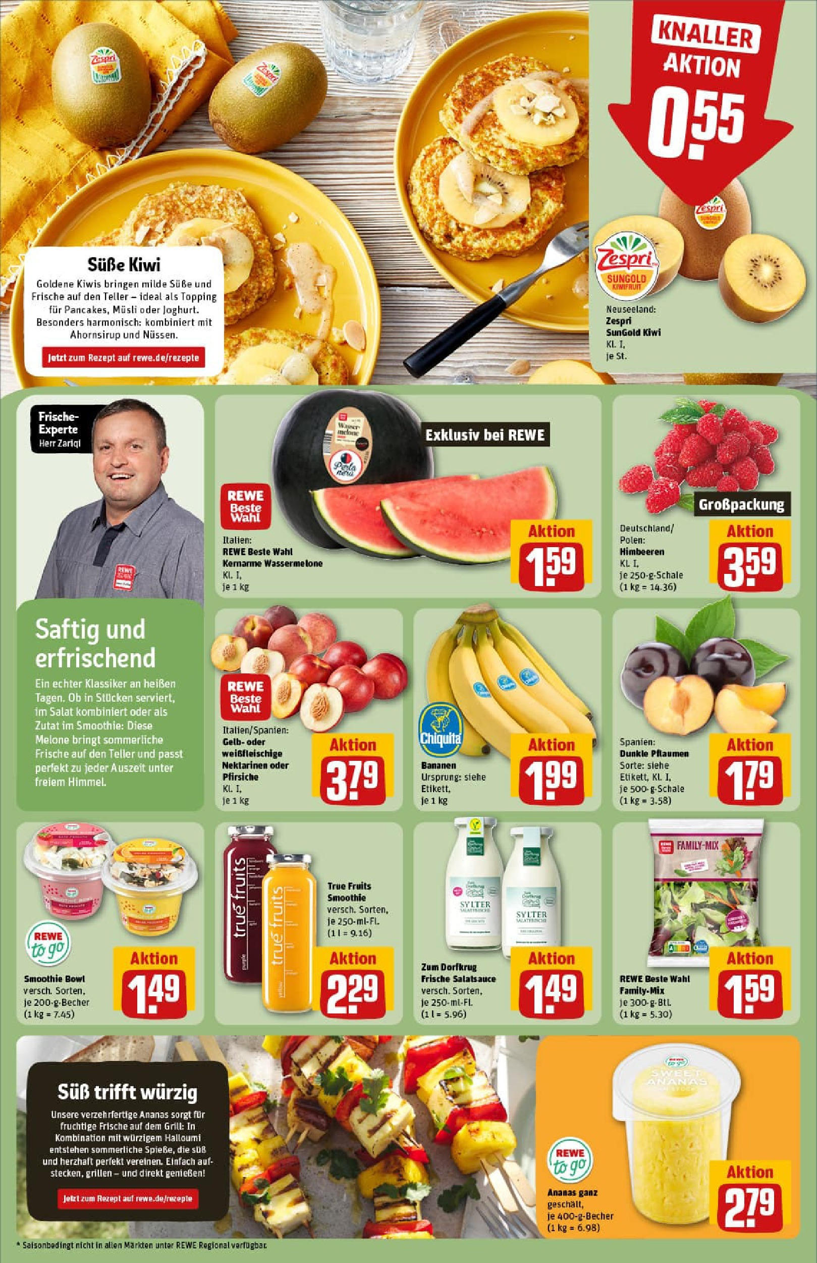 REWE Prospekt ab 06.07.2025 zum Blättern » Angebote | Seite: 6 | Produkte: Musli, Dressing, Ananas, Kiwi