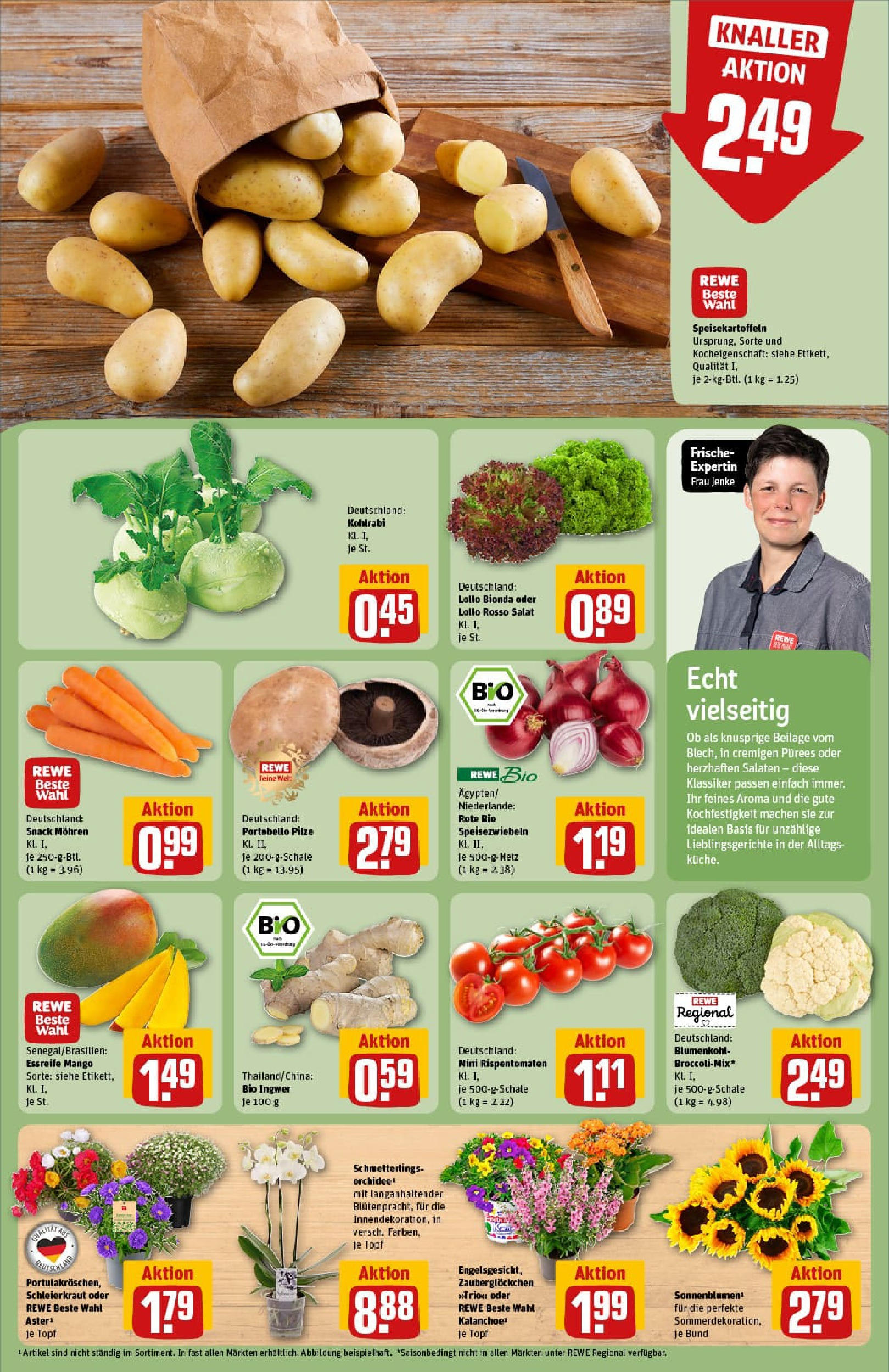 REWE Prospekt ab 06.07.2025 zum Blättern » Angebote | Seite: 7 | Produkte: Kohlrabi, Mango, Blumenkohl, Salat