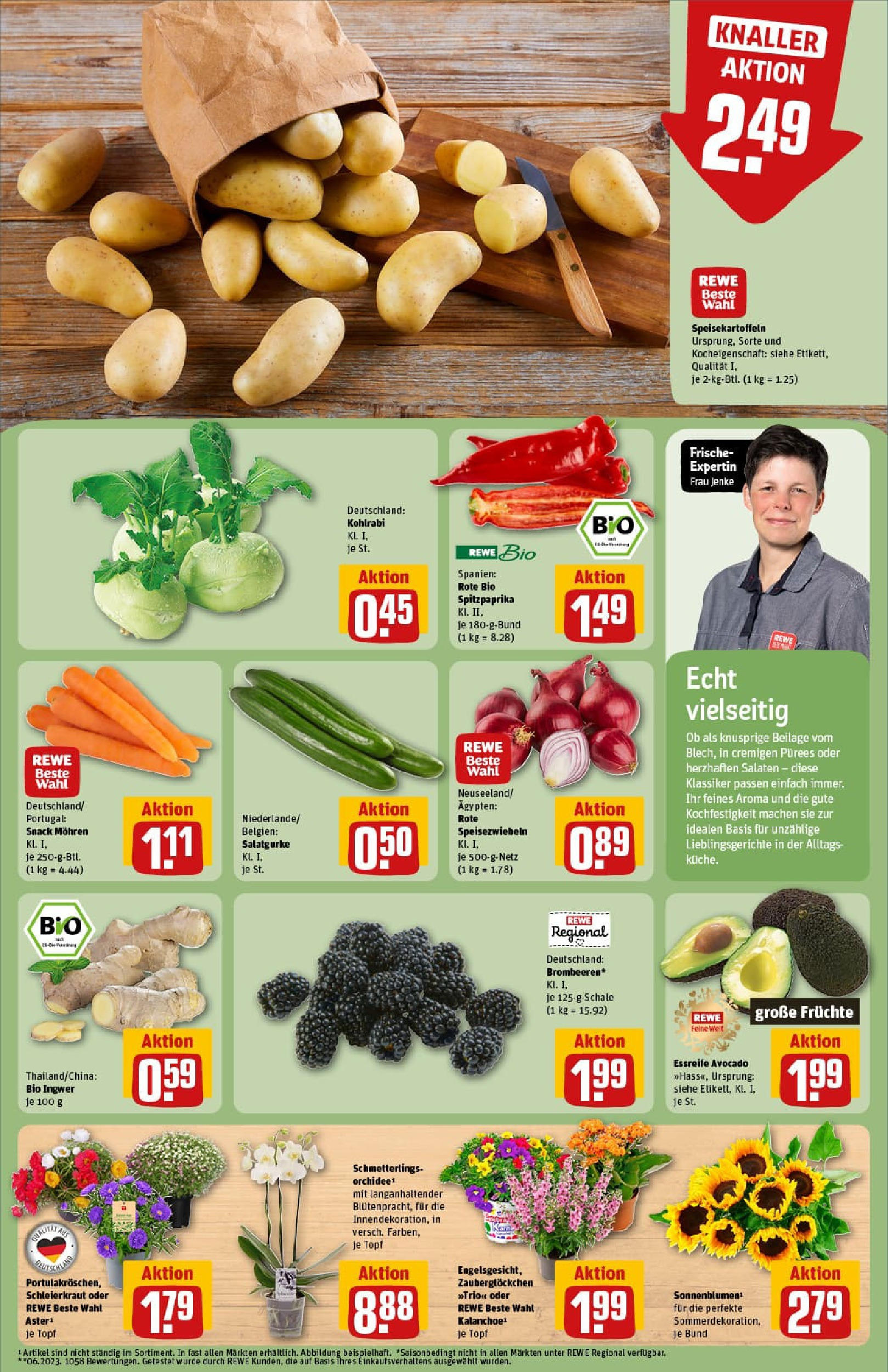 REWE Prospekt ab 06.07.2025 zum Blättern » Angebote | Seite: 7 | Produkte: Top, Kohlrabi, Mohren, Avocado