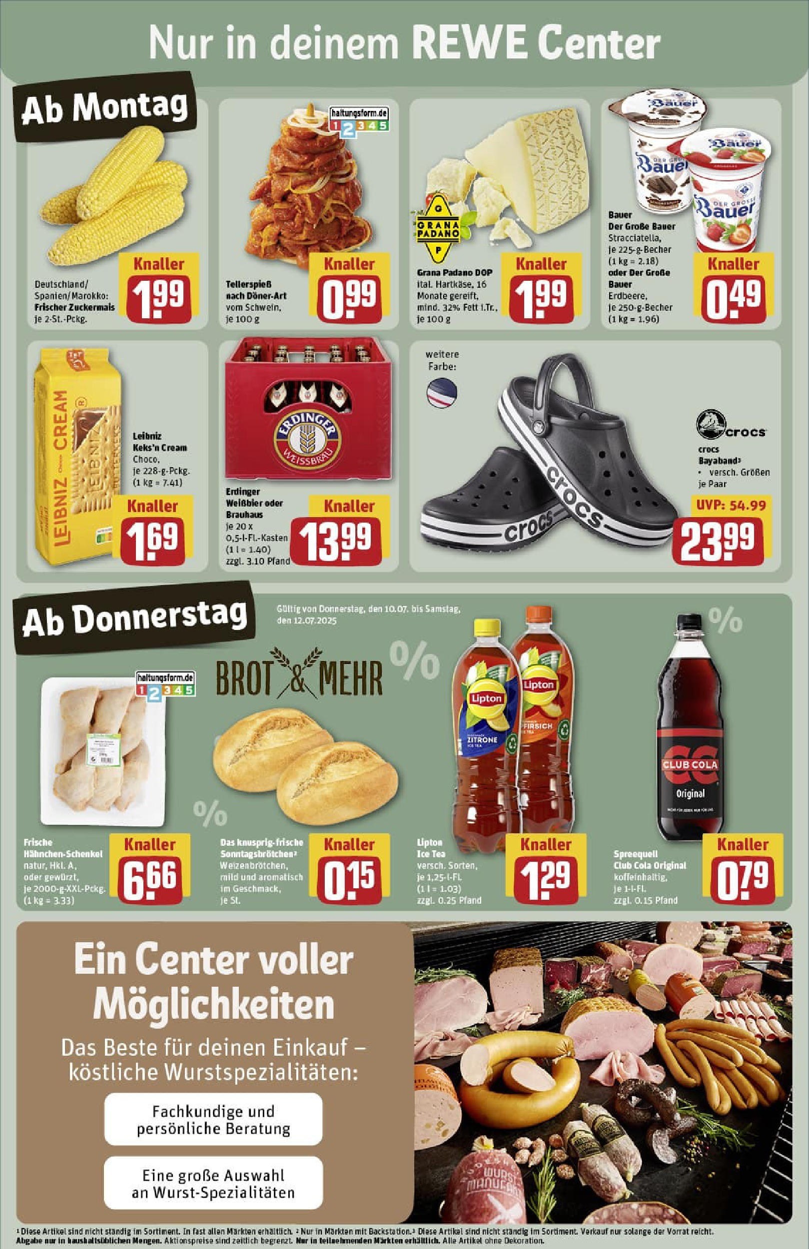 REWE Prospekt ab 06.07.2025 zum Blättern » Angebote | Seite: 3 | Produkte: Cola, Hahnchenschenkel, Weißbier, Brot