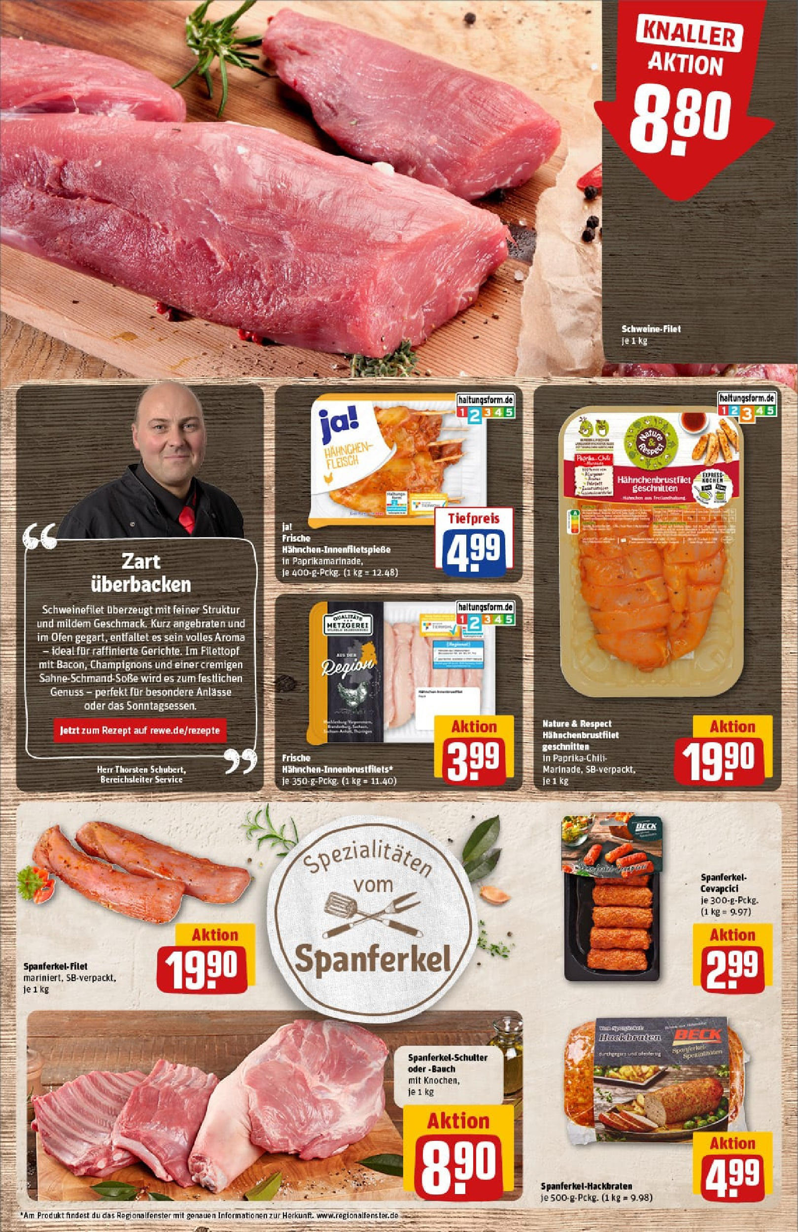 REWE Prospekt ab 06.07.2025 zum Blättern » Angebote | Seite: 8 | Produkte: Cevapcici, Schweinefilet, Paprika, Fleisch
